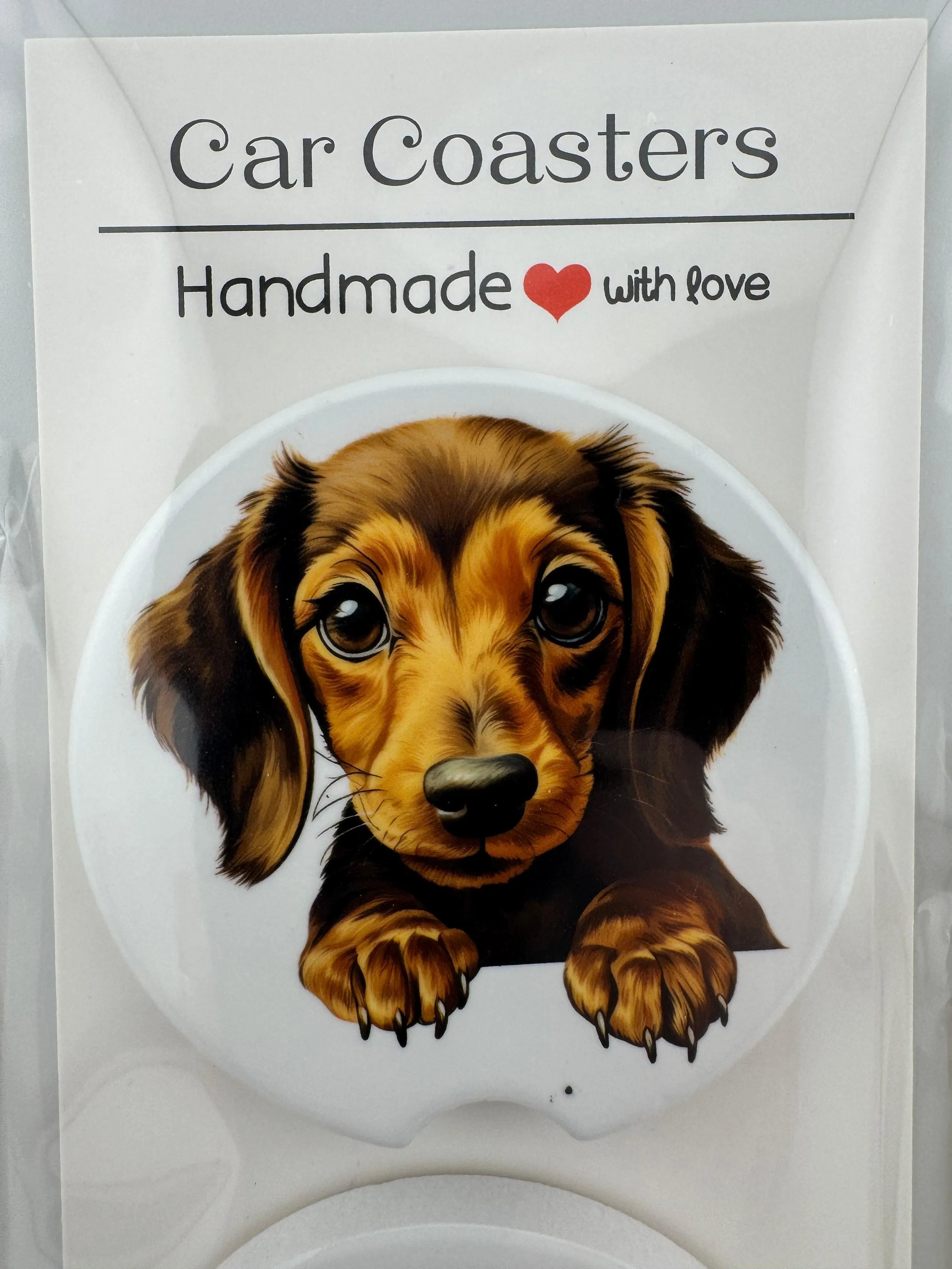 Car Coaster -- UV Printed -- Dachshund (Set of 2)