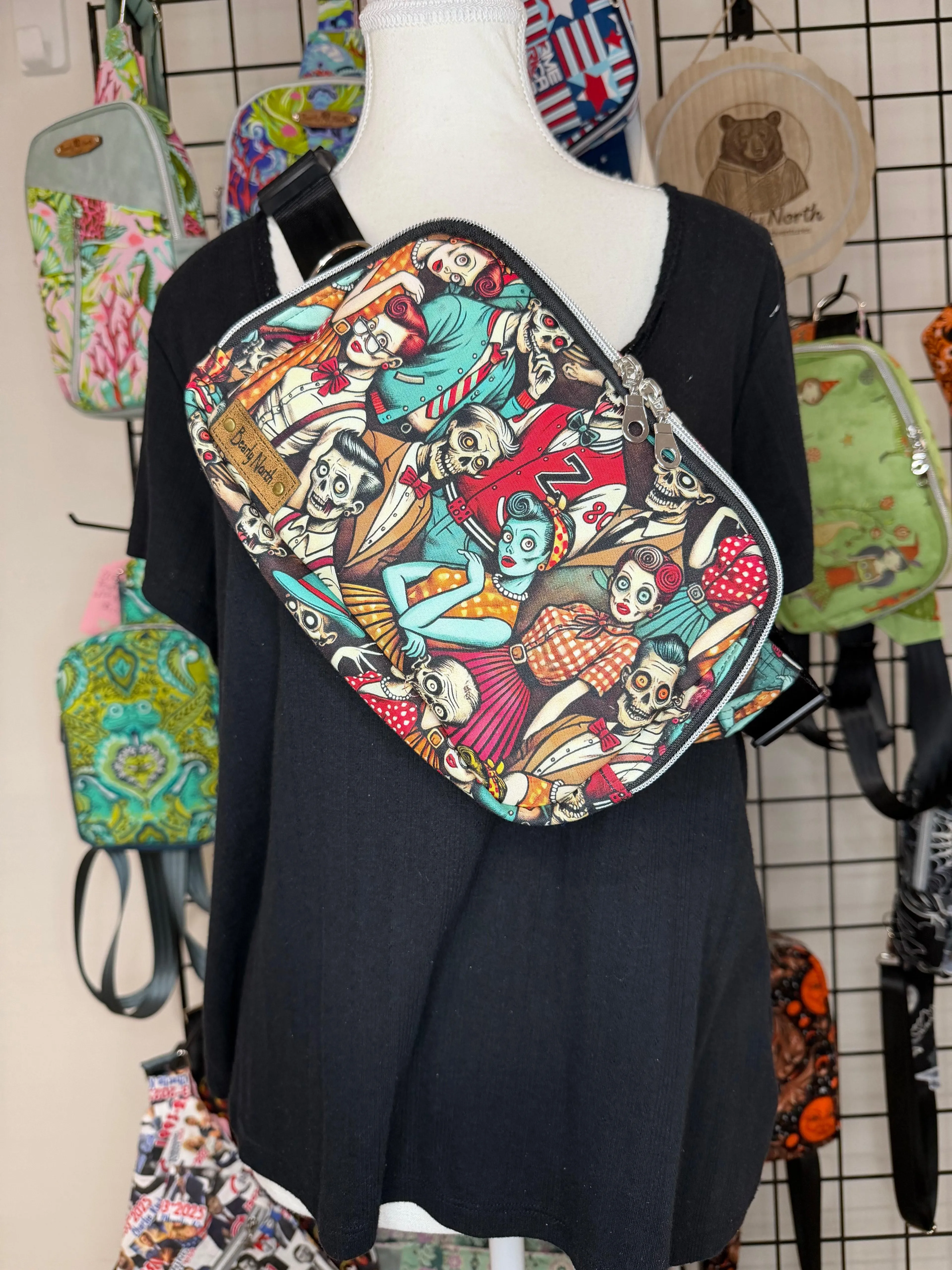 Dapper and Dainty Zombie Medium Louie Sling to Waist Bag