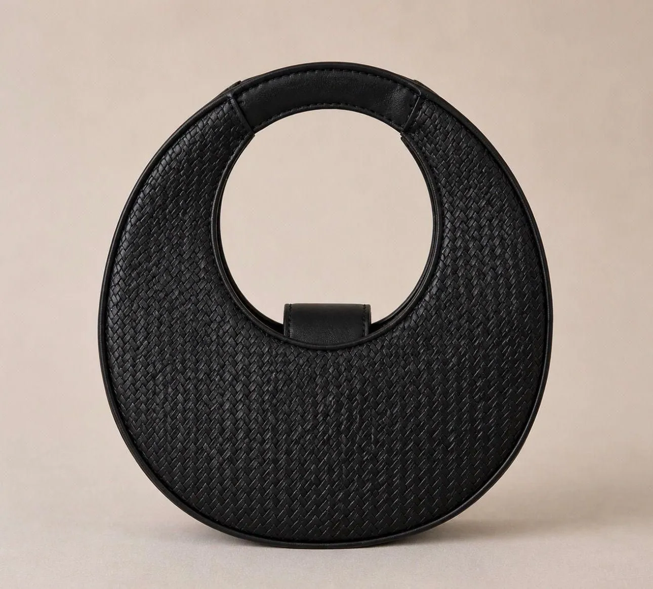 💋 Olivia Miller Black Crescent Hoop Handbag | Unique Statement Purse | NWT No Tags