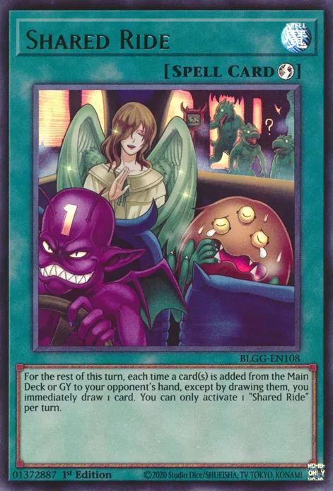 YUGIOH Shared Ride Ultra Rare 1st Edition Near Mint BLGG-EN108