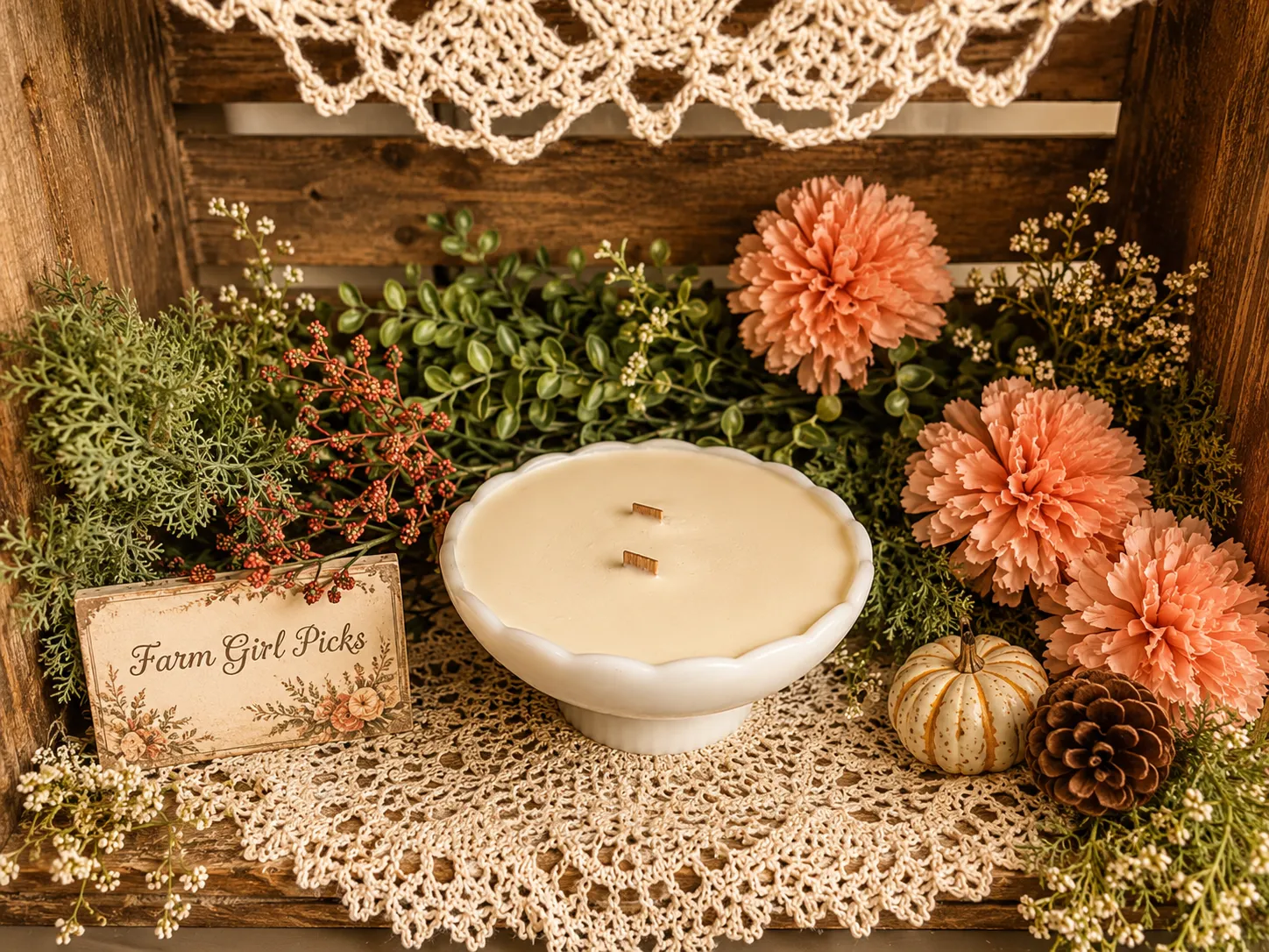 Farmhouse Milk Glass Candle