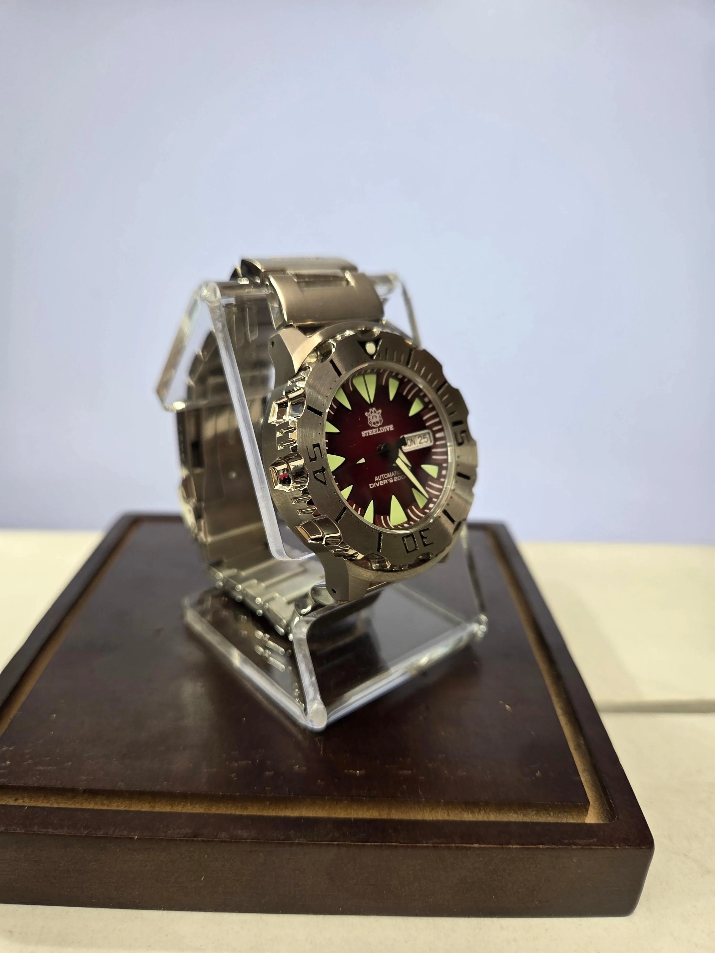 Steeldive SD1984 Monster Diver Watch Blood Red Dial