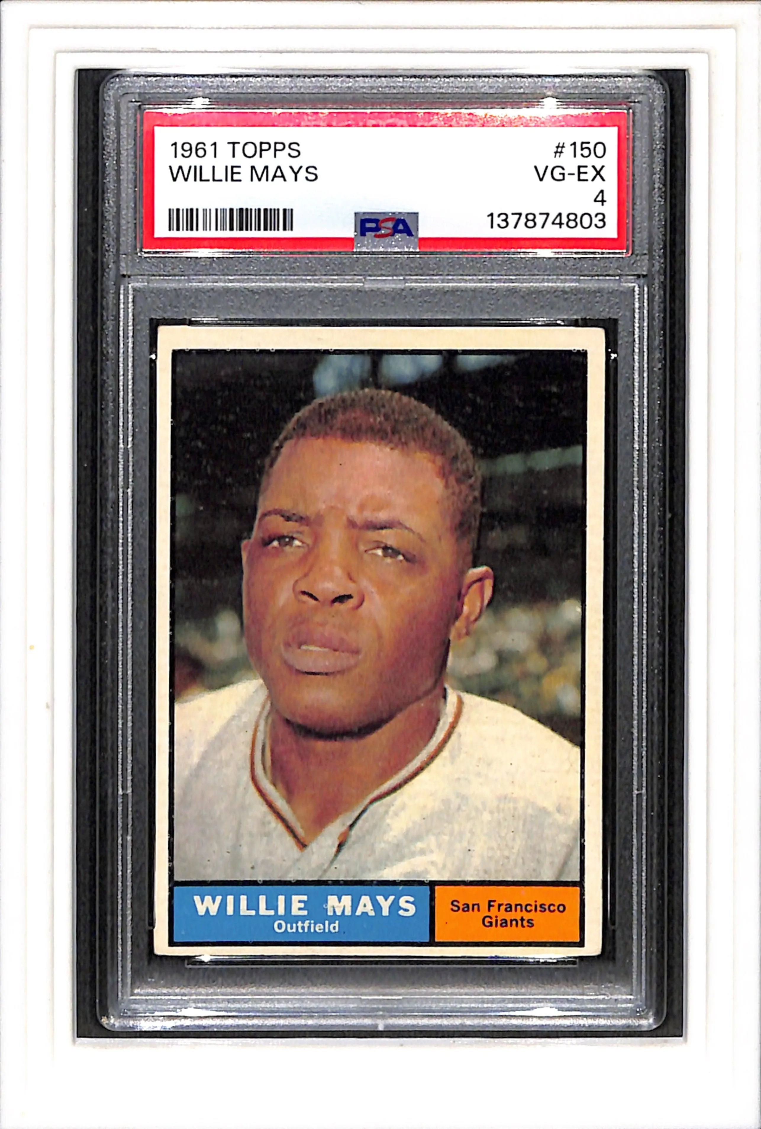 1961 Topps #150 Willie Mays PSA 4 SN 137874803
