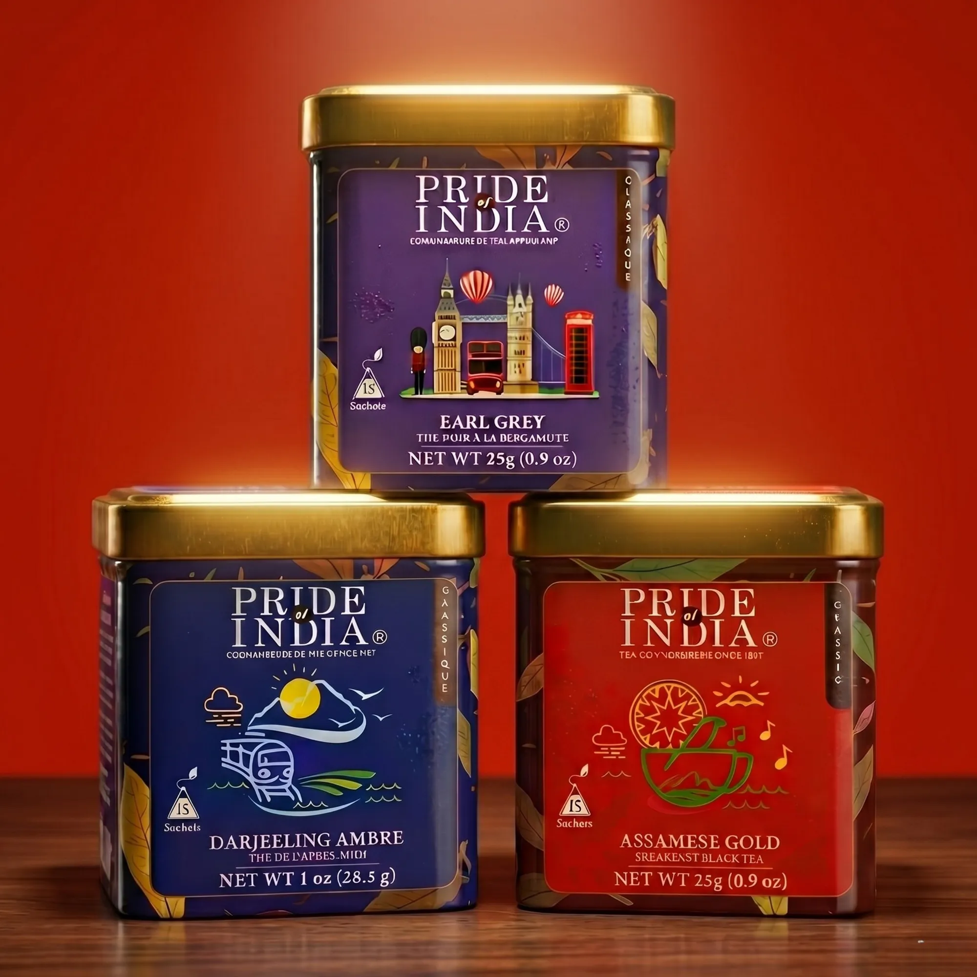 Classic Tea Collection (3 PACK) – Earl Grey, Assam Gold, Darjeeling Amber