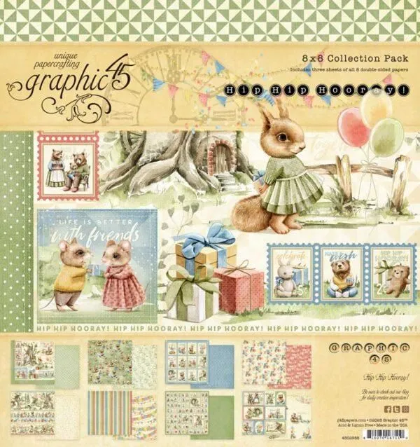 Graphic 45 - Hip Hip Hooray - 8x8 Collection Pack