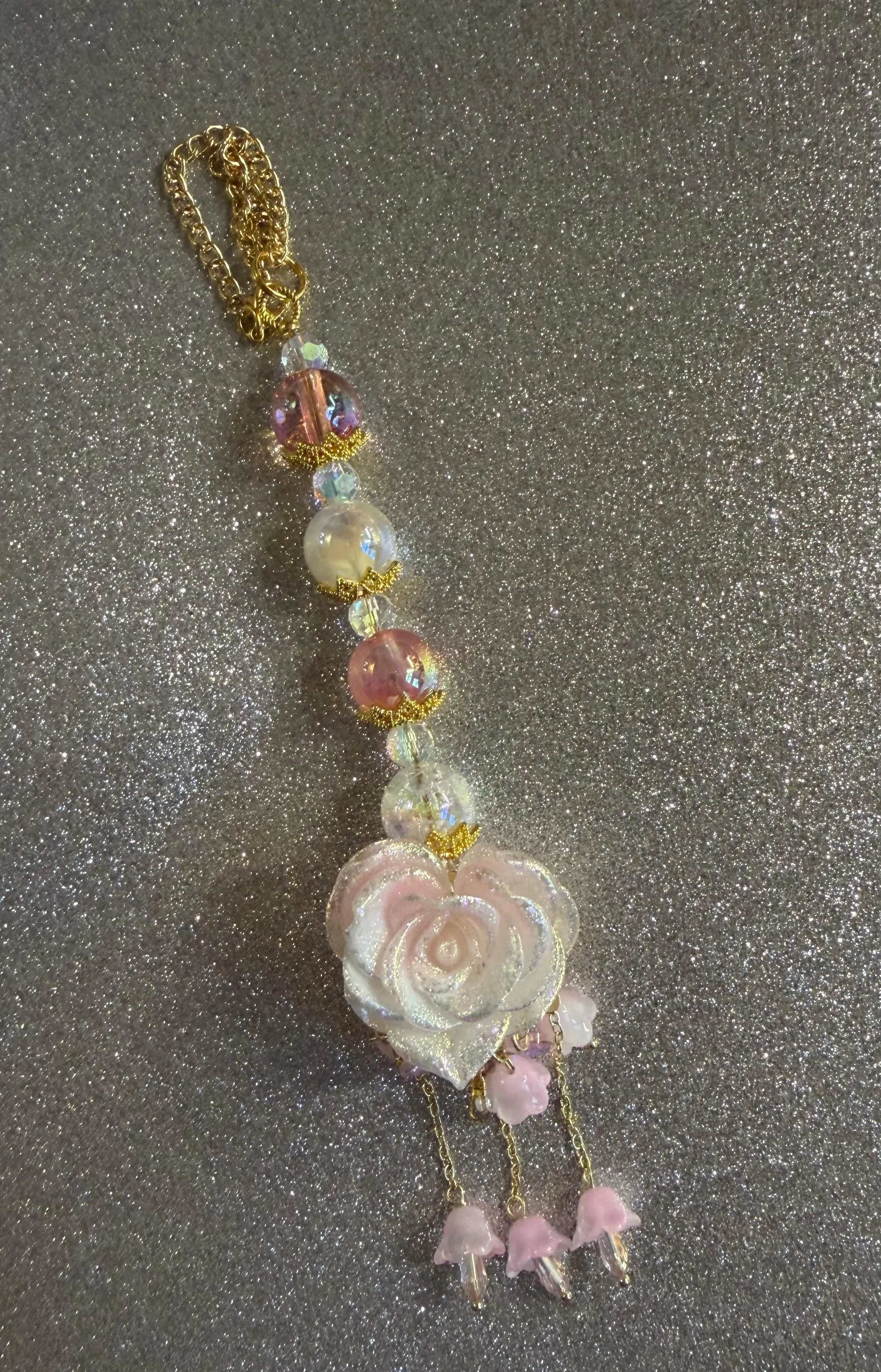 Rose Heart Dangle Charm