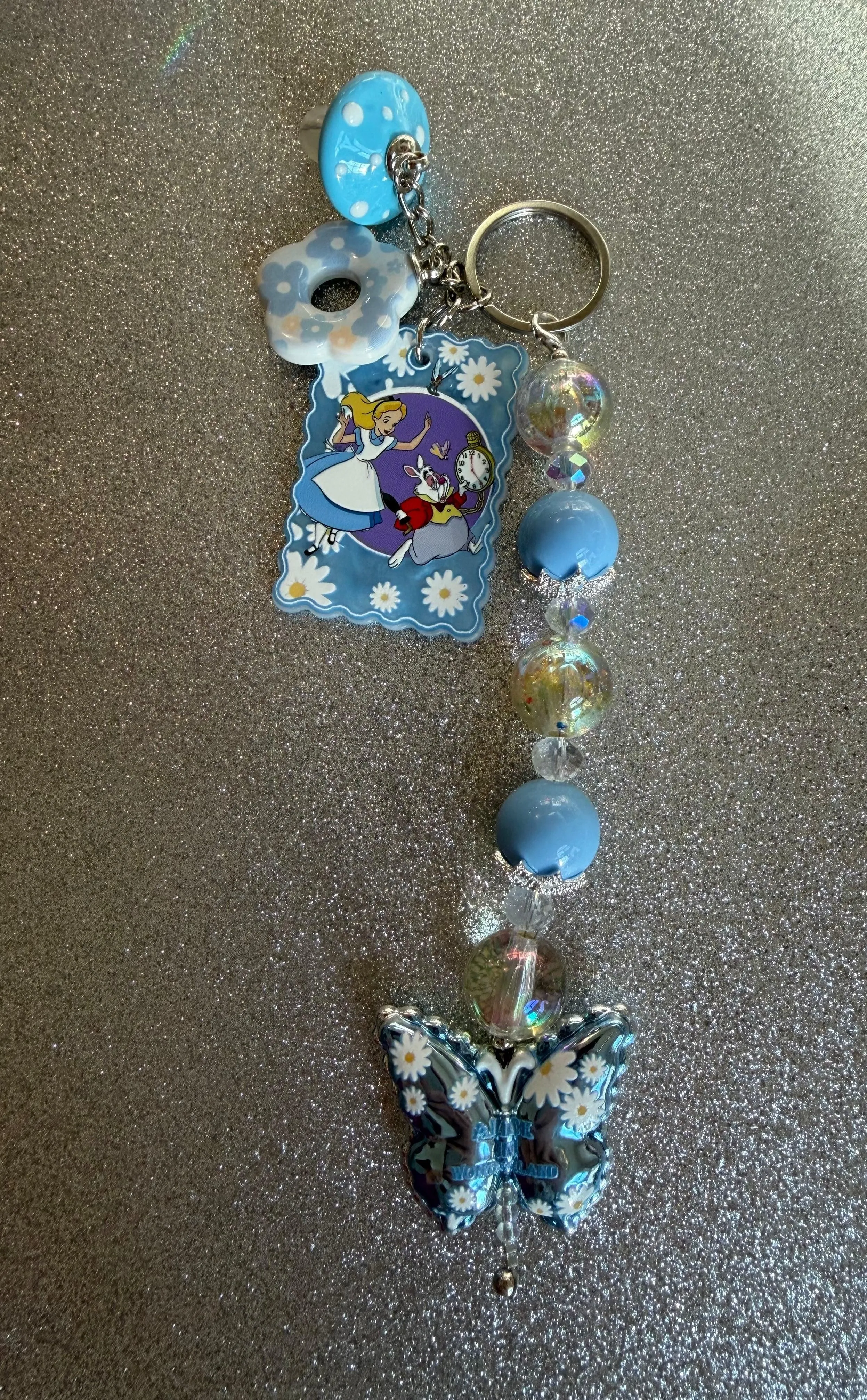 Alice in Wonderland Beaded Keychain