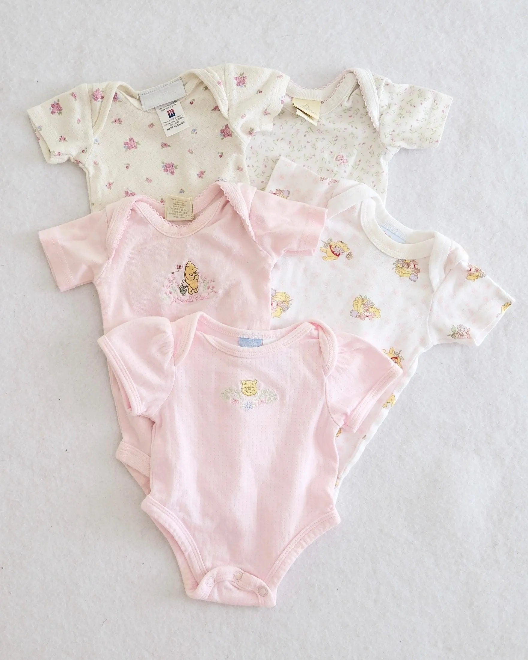 Y2K Disney Winnie the Pooh Bodysuit Bundle: Preemie, Newborn, 0-3m