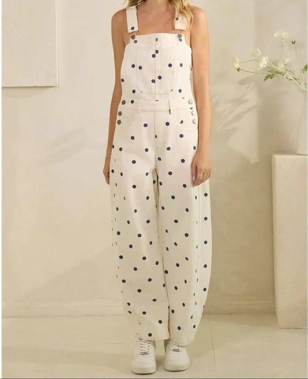 PINK Polka Dot Relaxed Overalls