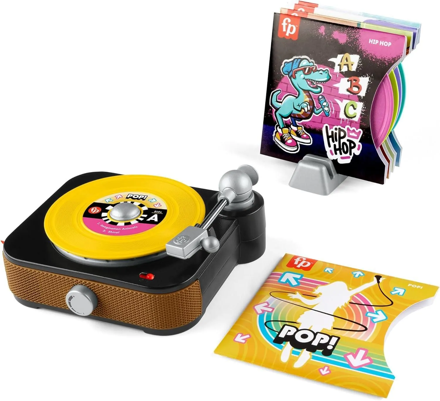 Fisher-Price Rockin’ Record Player Musical Toy for Preschool Pretend Play with Lights, Sounds, and Interactive Turntable for Kids Ages 3+ Years