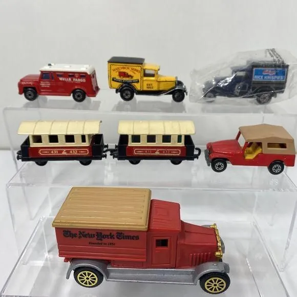 Product image for Matchbox Superfast Lot Ford Van No 44 Passenger Coach 69 Armored Truck 53 Jeep