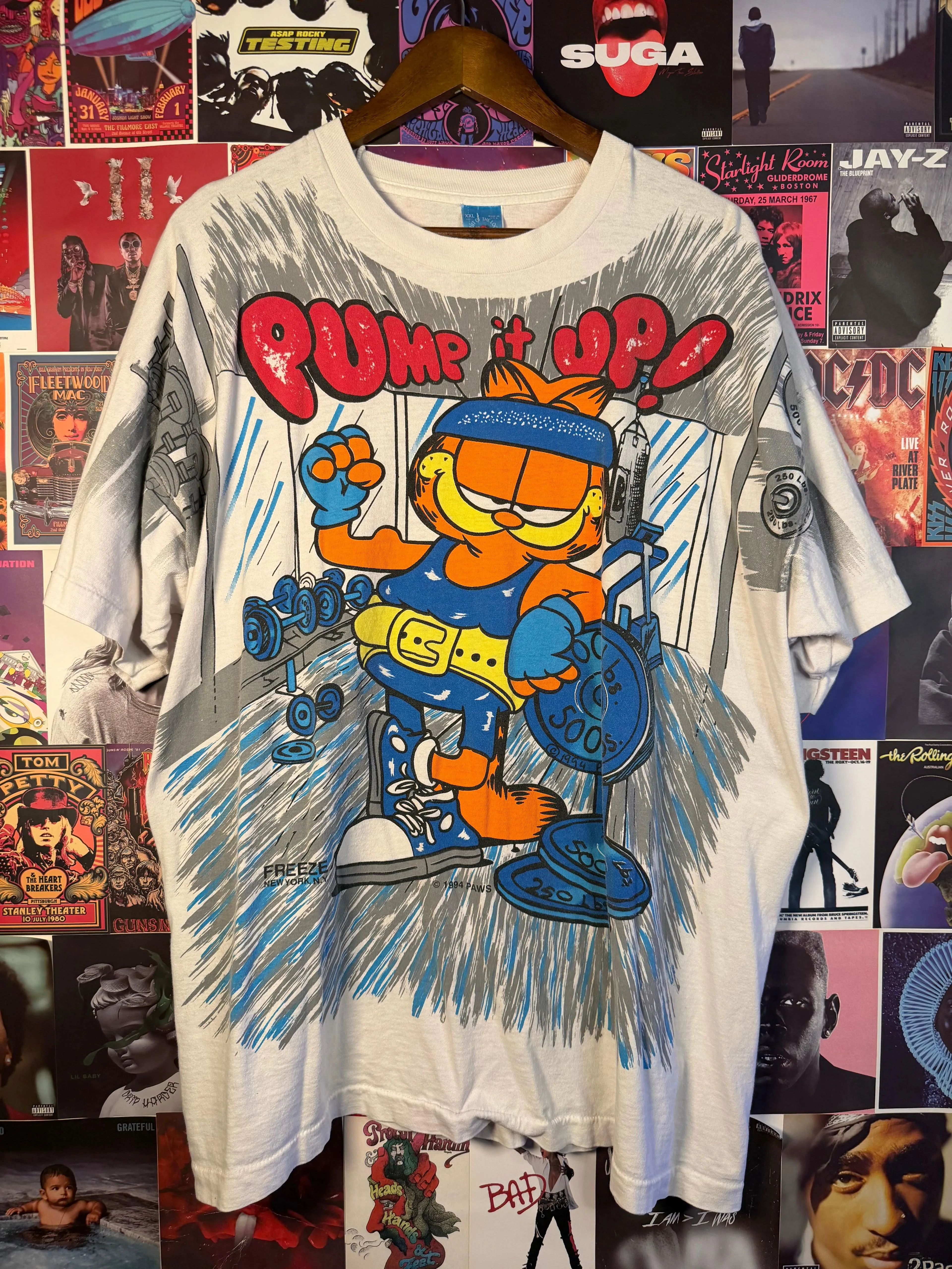 1994 Garfield “Pump It Up!” / “I’ll Start Tomorrow” Double Sided Tee