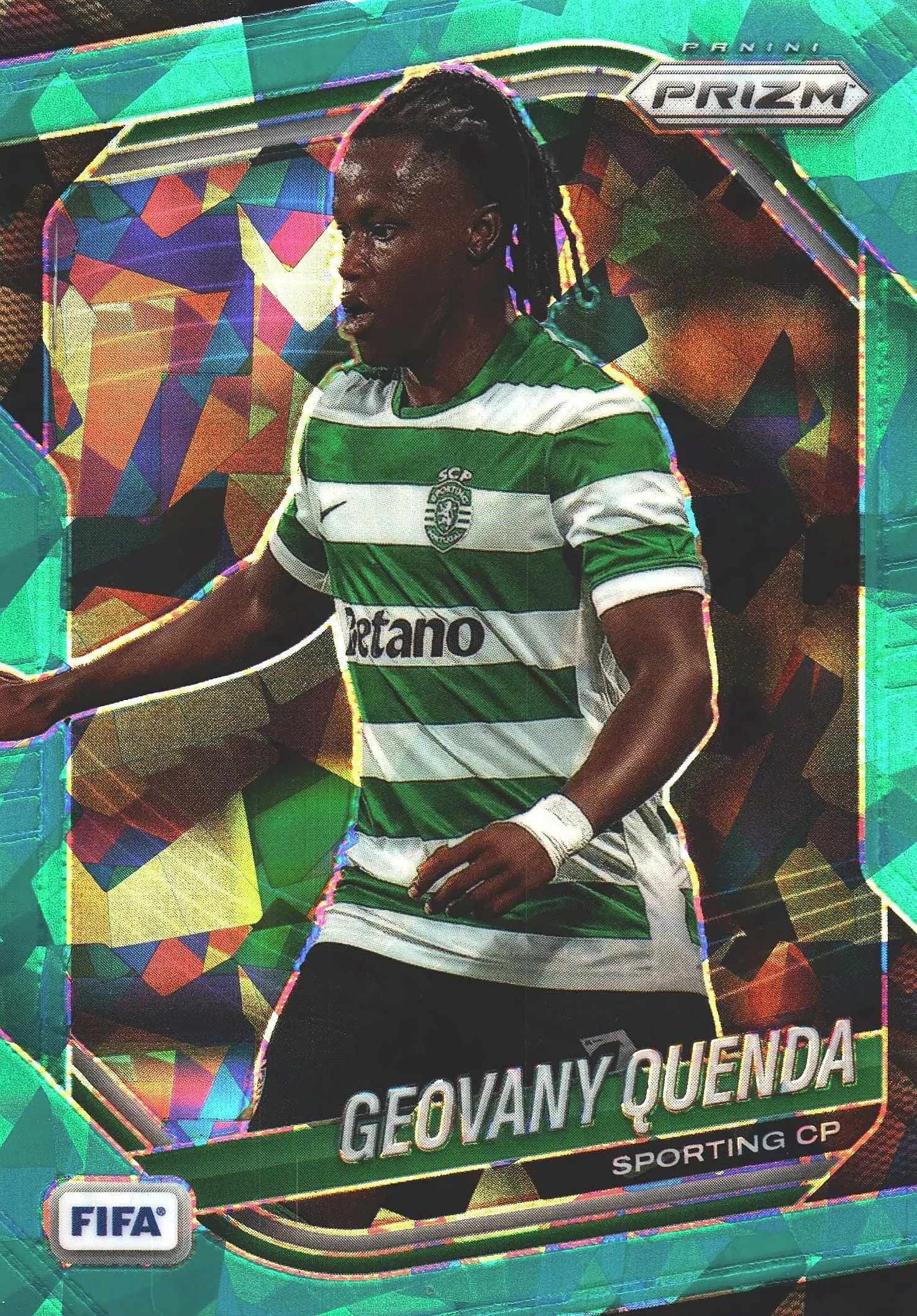 2025 Panini Prizm FIFA Aqua /99 Geovany Quenda #287 Sporting CP