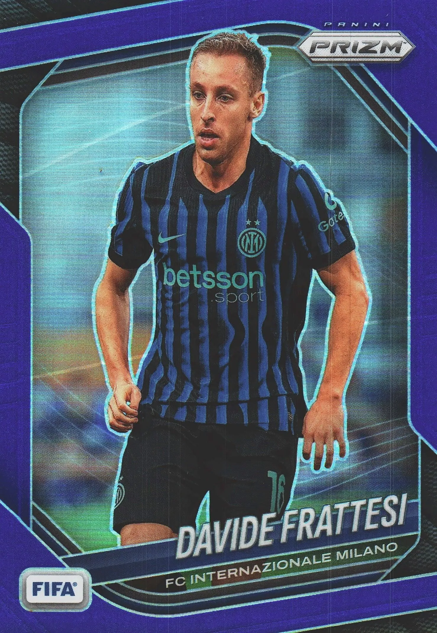 2025 Panini Prizm FIFA Blue /199 Davide Frattesi #88 Inter Milan