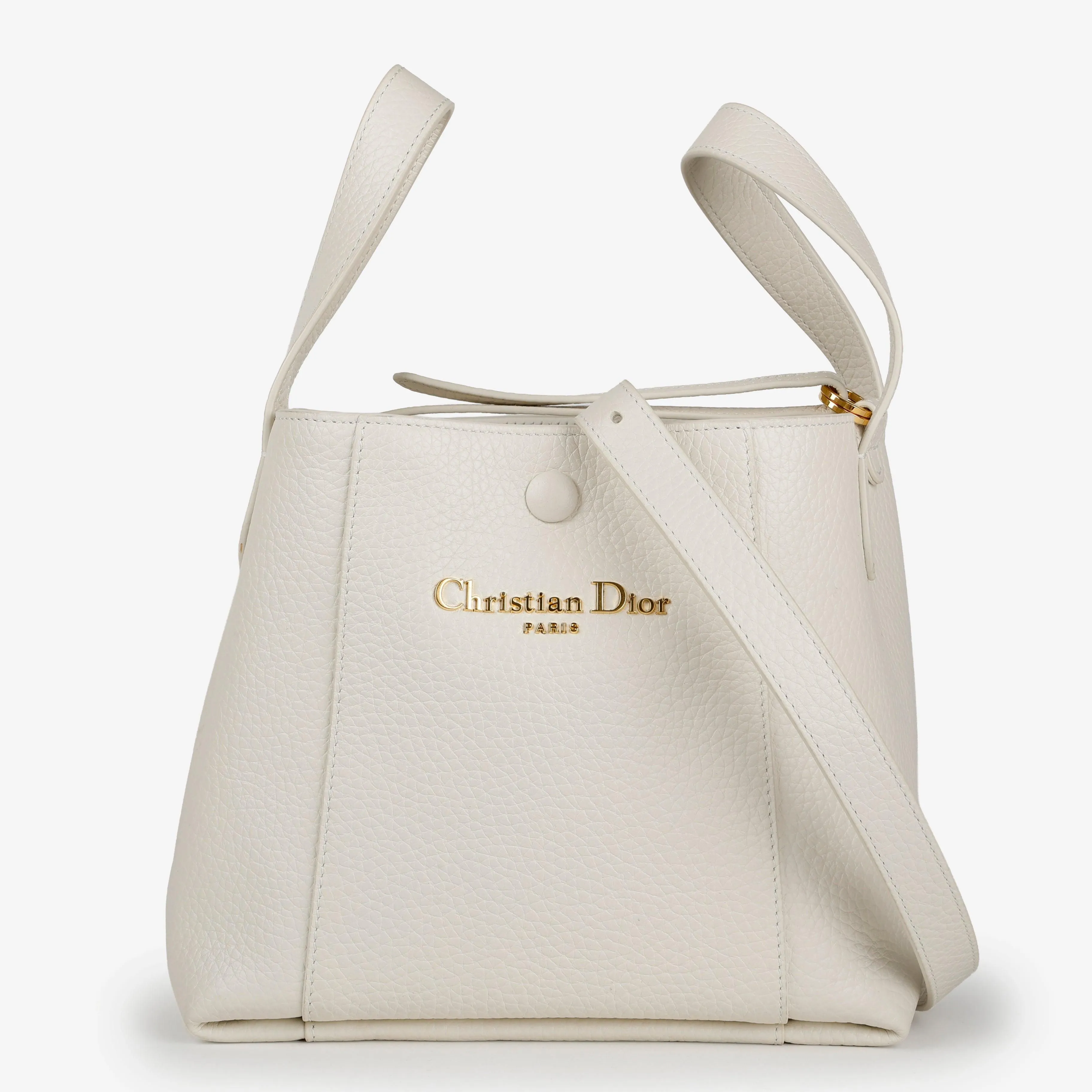 Small Signature 2 Way Bucket Bag, Cream