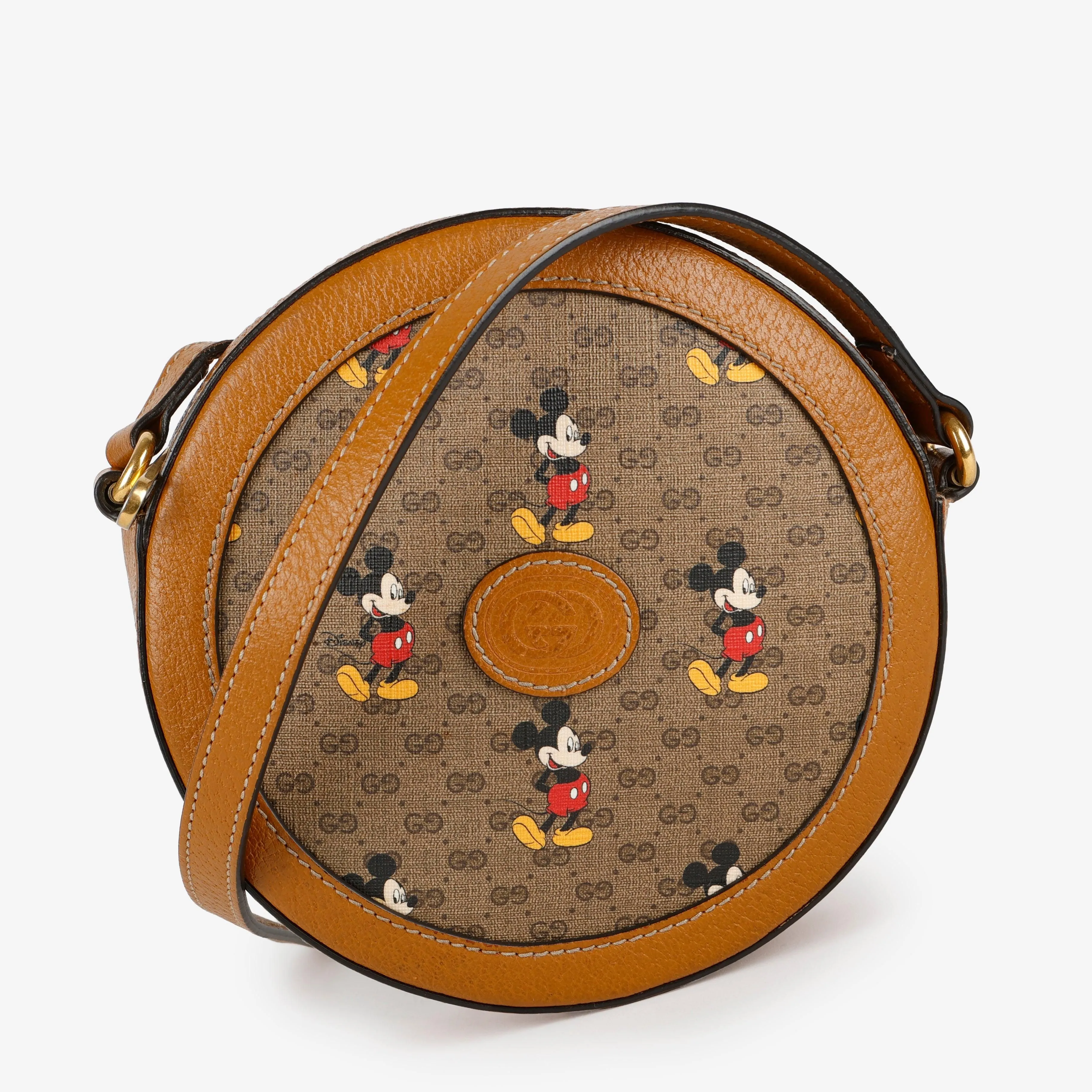 GG X Disney Mini Round Shoulder Bag, Canvas/Brown #1