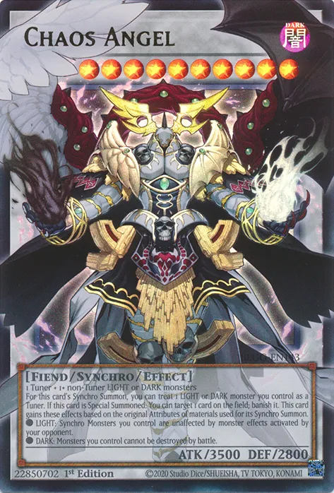 YUGIOH Chaos Angel (extended art) Ultra Rare (Overframe) 1st Edition Near Mint BLGG-EN143