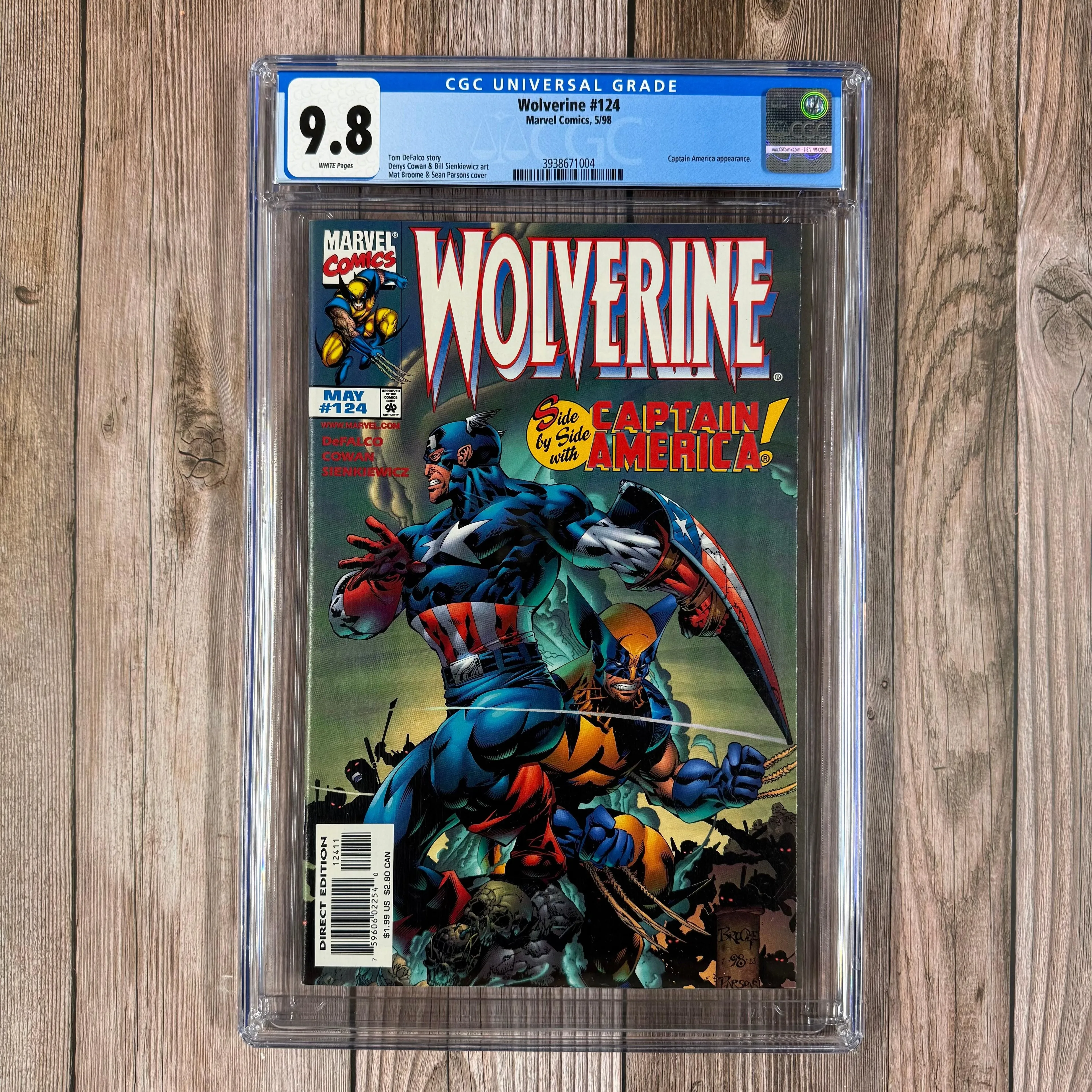 Wolverine #124 CGC 9.8 WP Cover art by Mat Broome and Sean Parsons (Cert 1004)