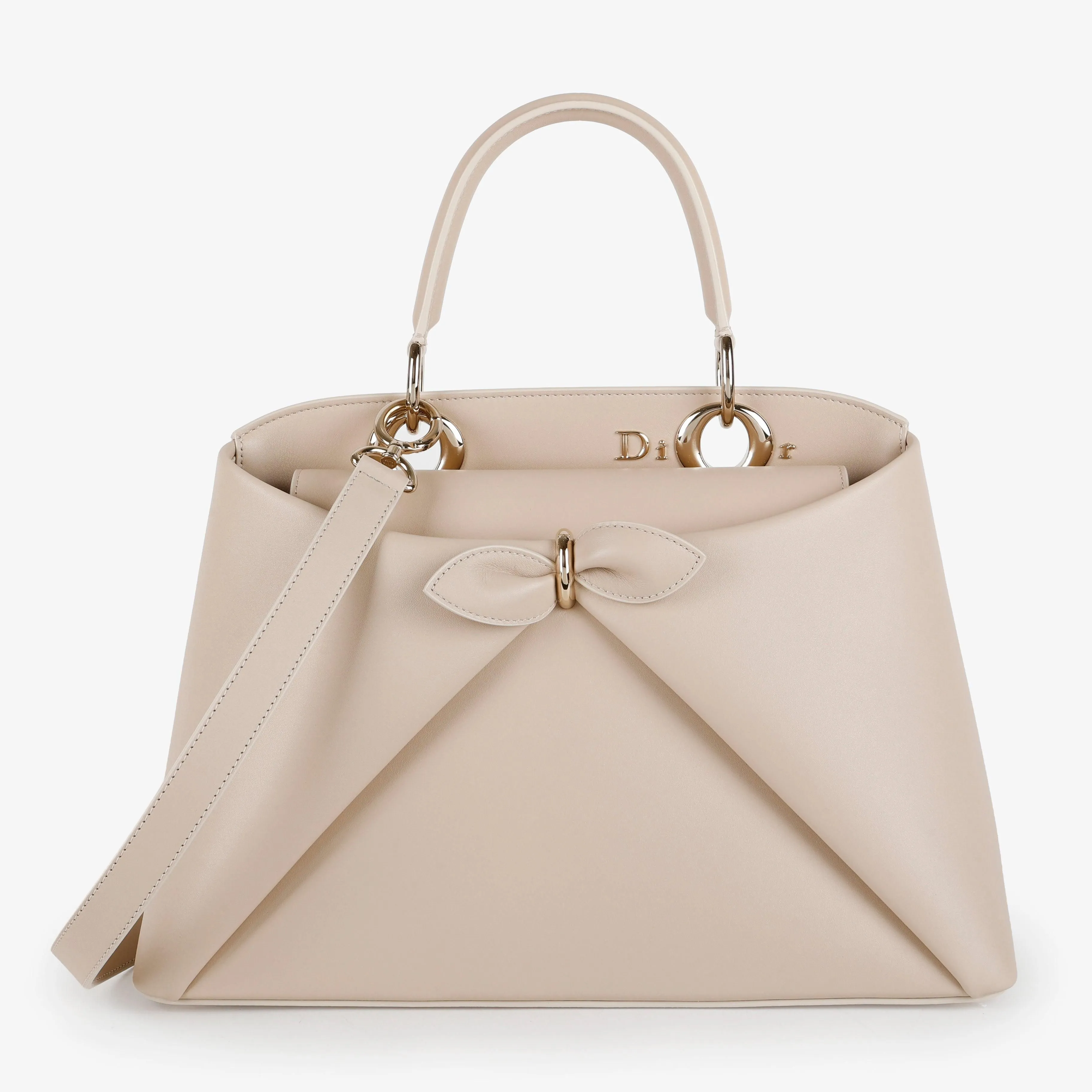 Medium Cigale Bow Tote, Trench Beige