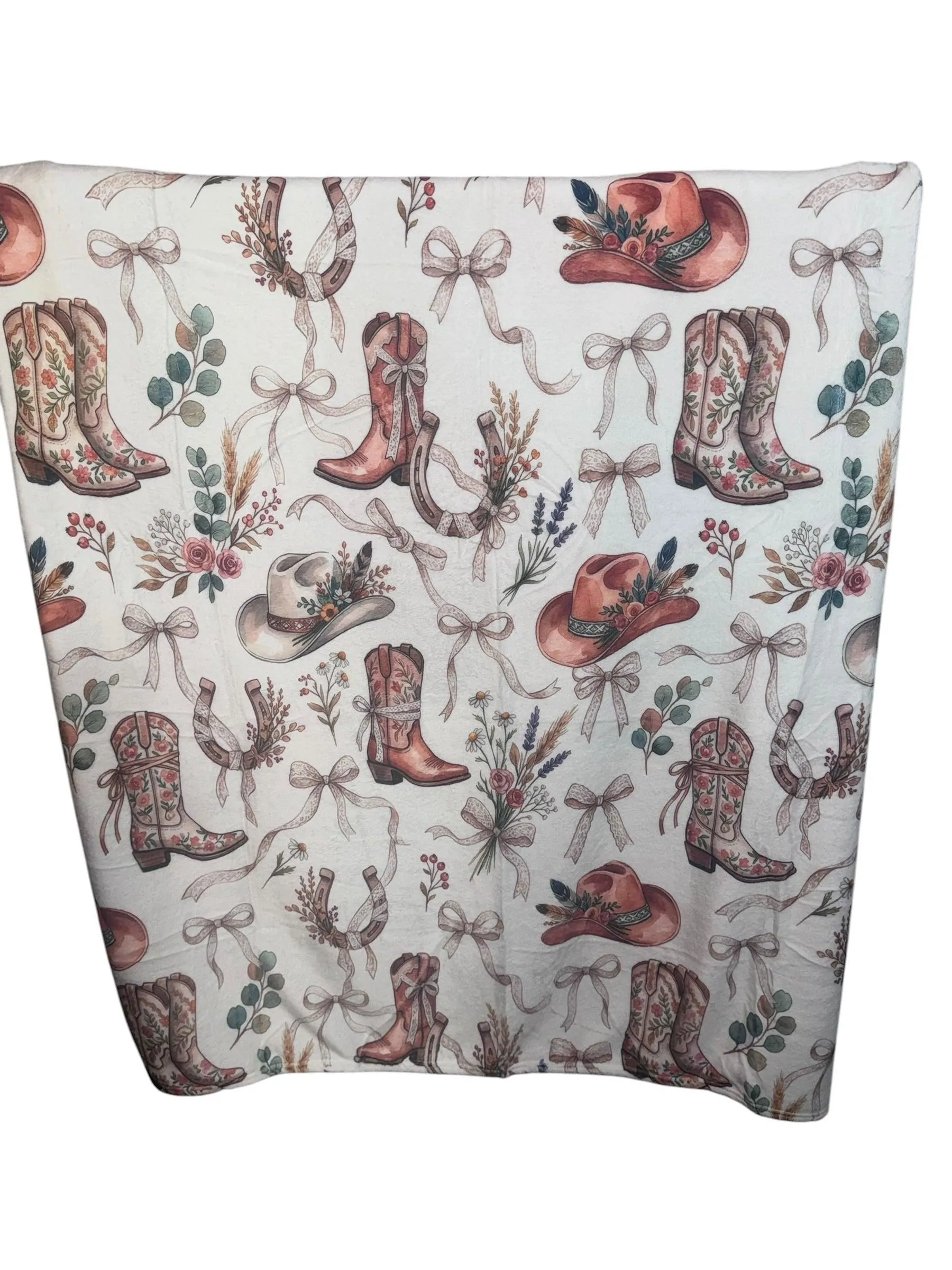 50x60 Western Boots Minky Plush Blanket