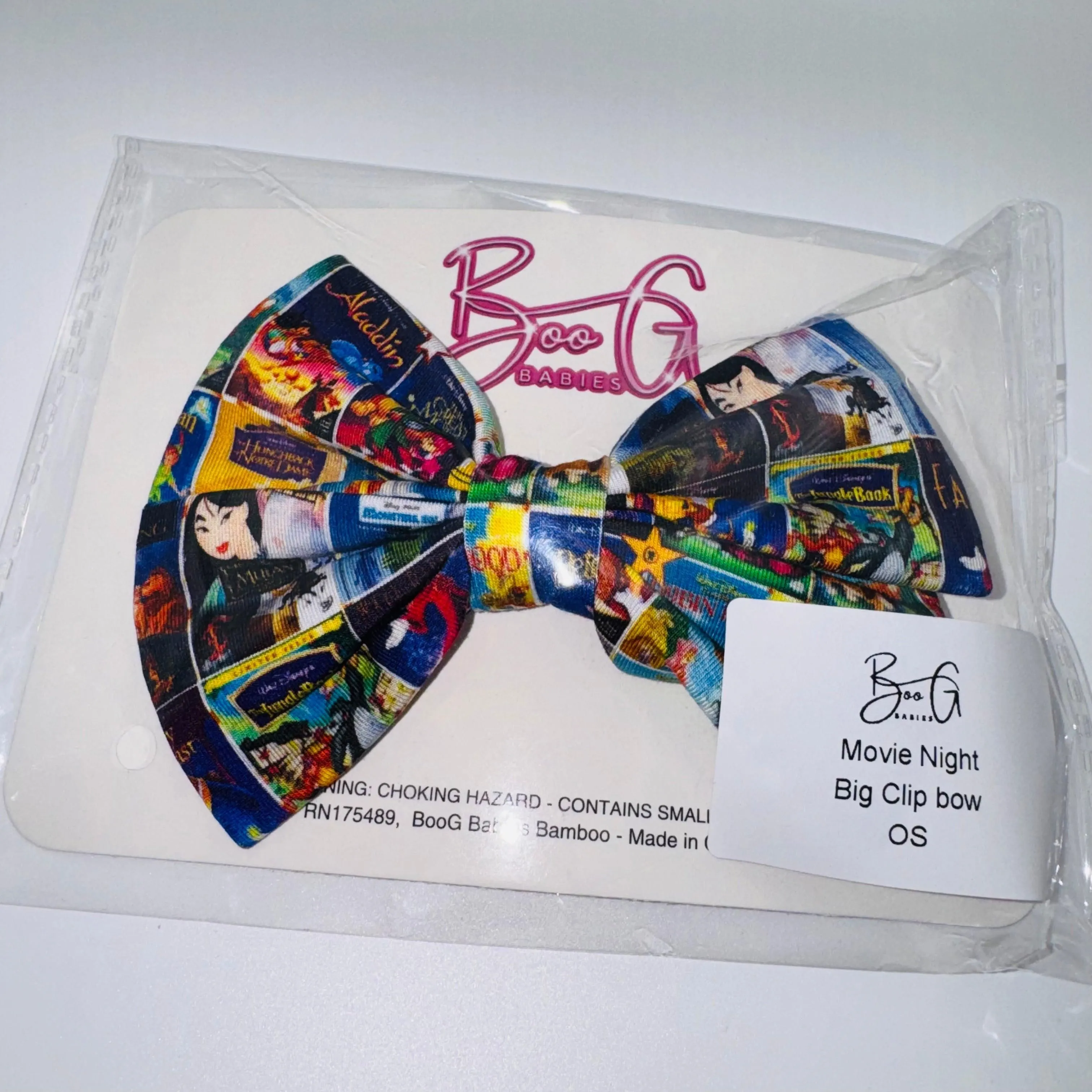 Movie Night Bamboo Bow Clip