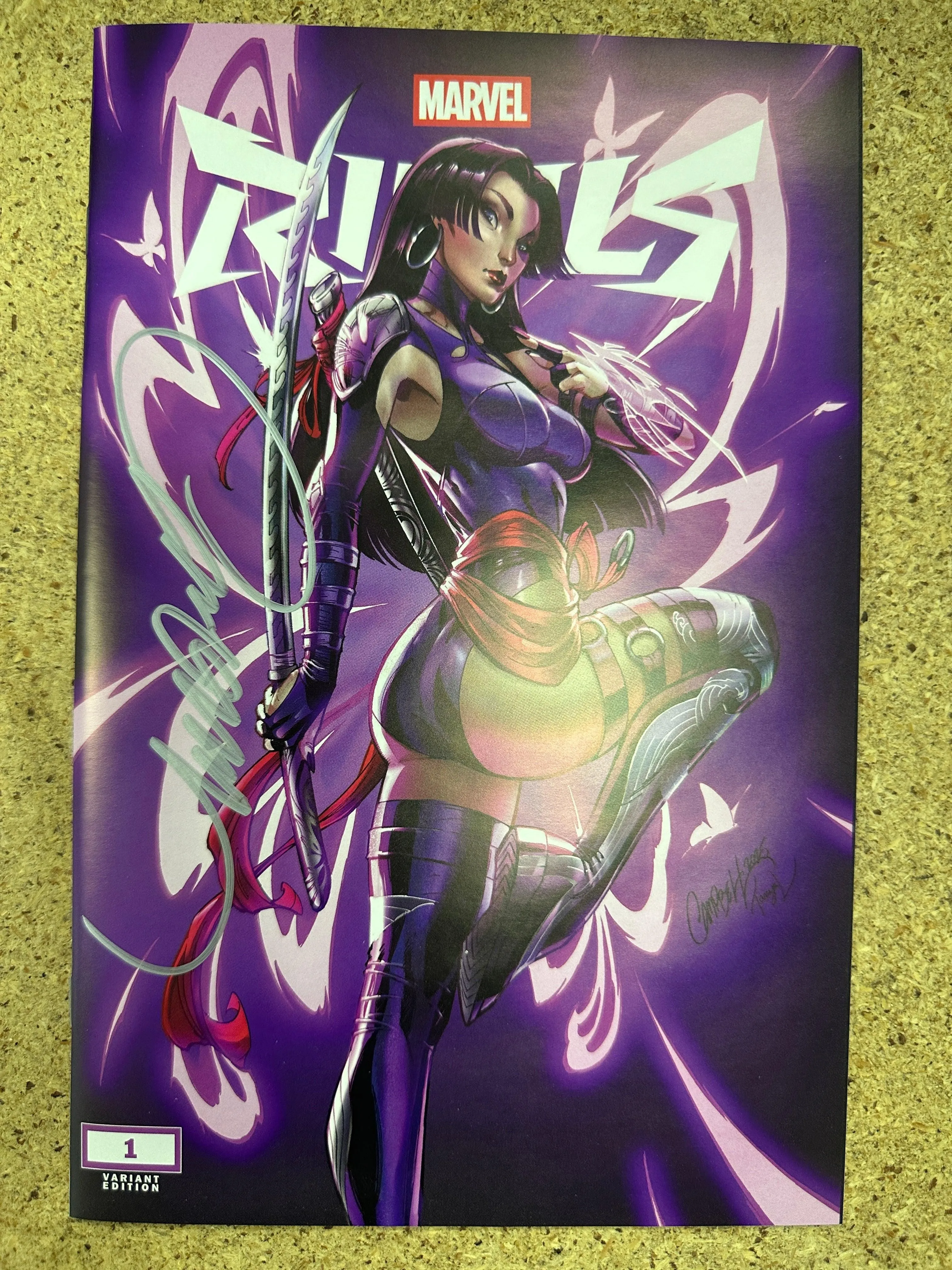 Marvel Rivals #1 E Psylocke Signed by J Scott Campbell w/ COA ltd 3000