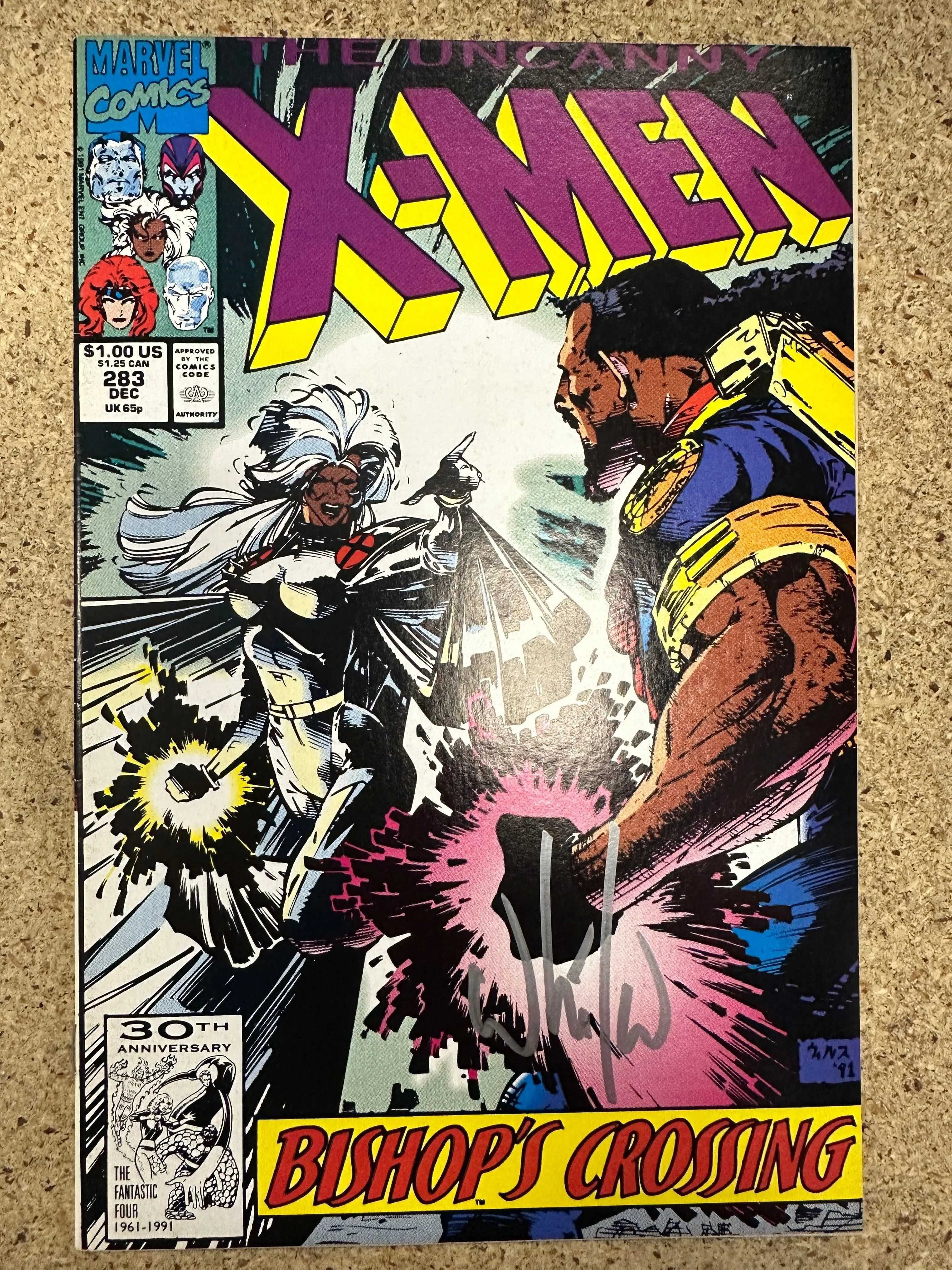 Uncanny X-Men #283 1st Full Bishop signed by Whilce Portacio w/ COA