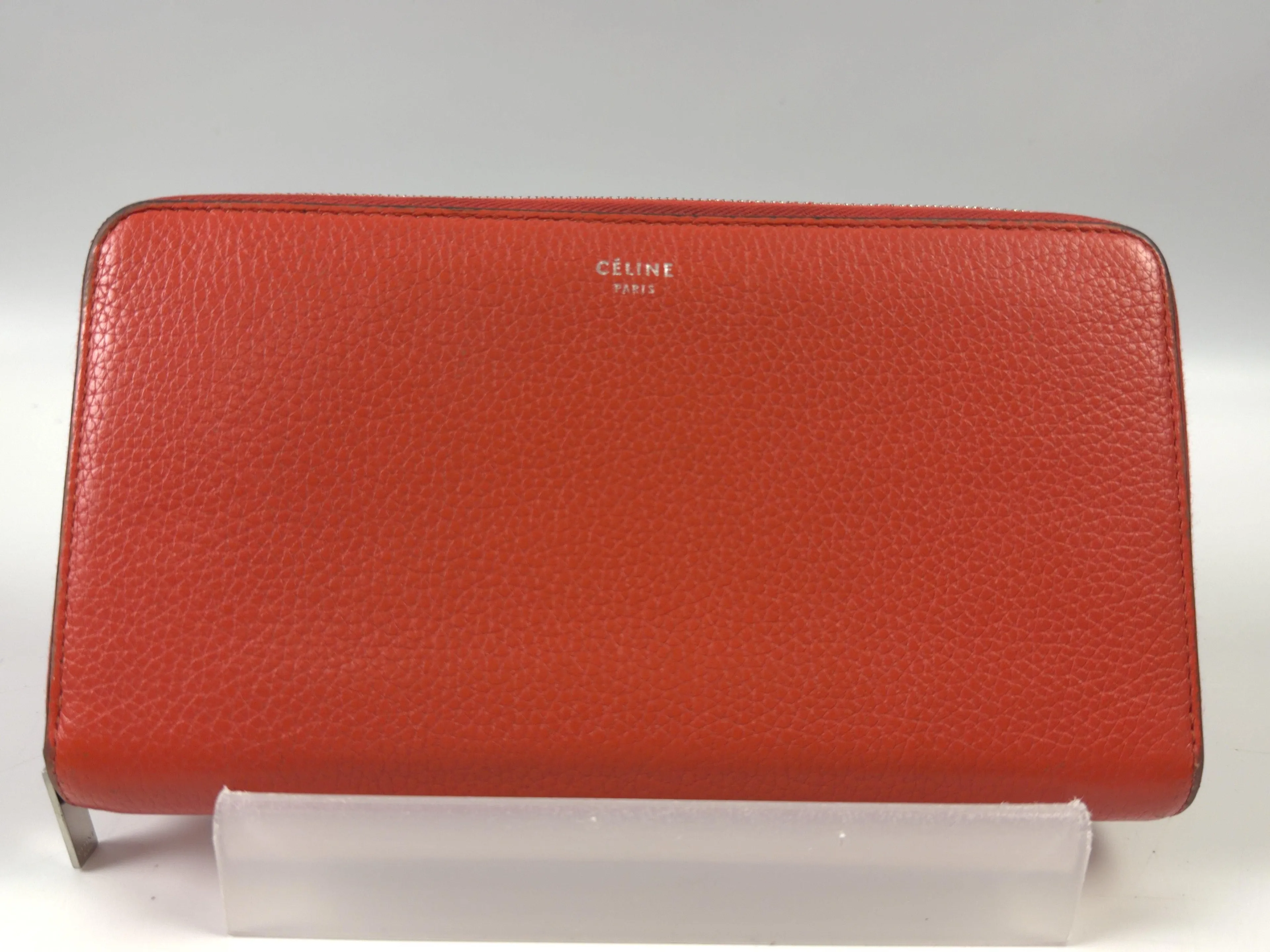 Celine Red Zippy Leather Long Wallet