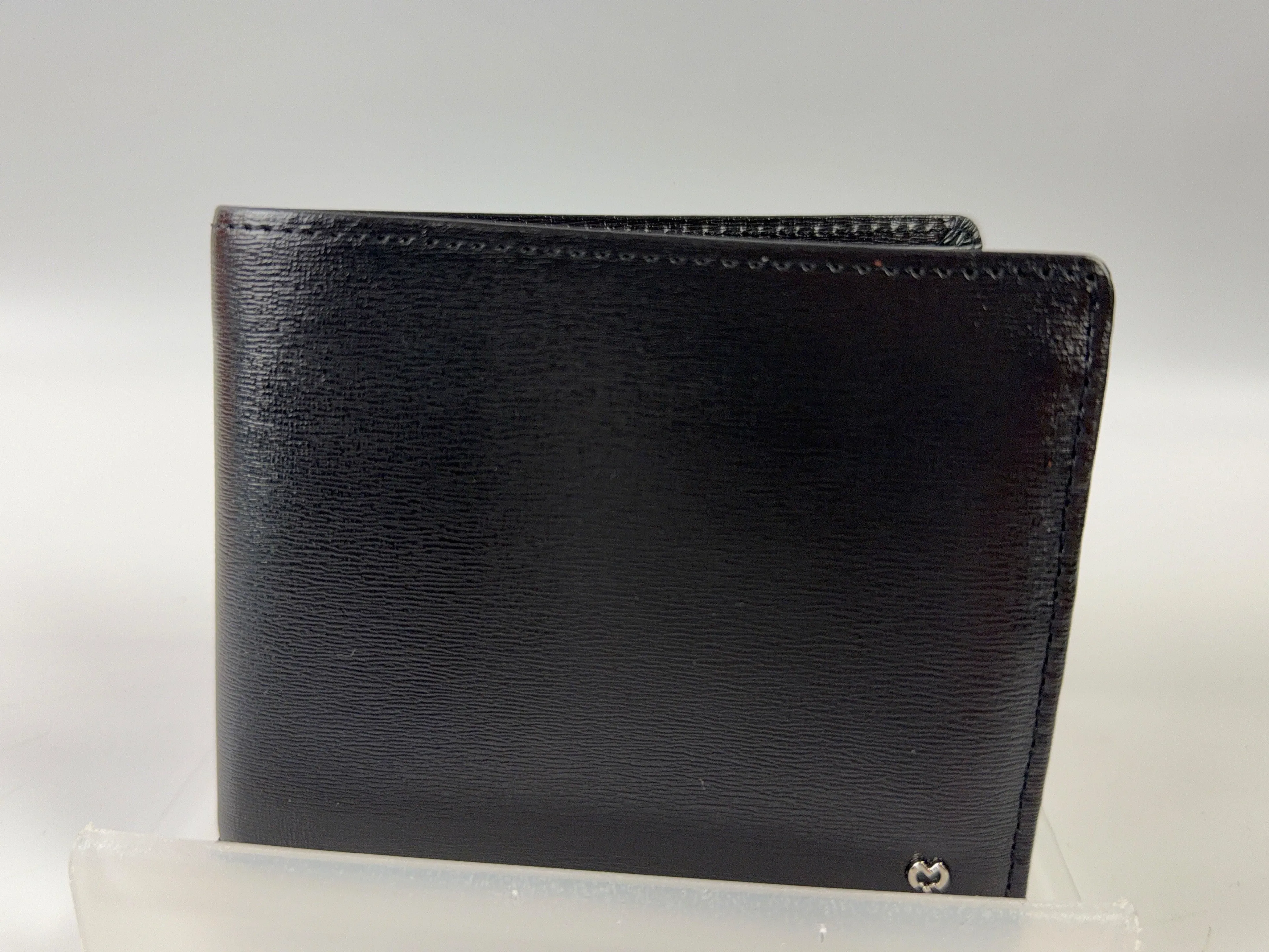 Mila Schon Black Leather Bi Fold Wallet