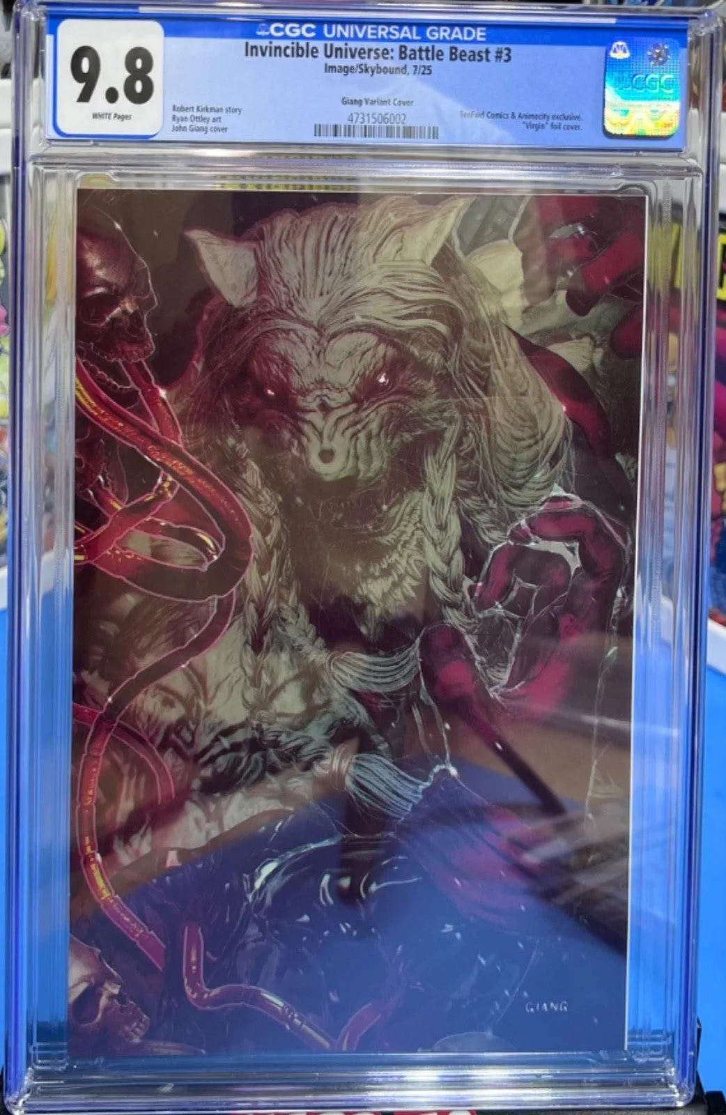 9.8 CGC BATTLE BEAST #3 SDCC VIRGIN SPOT FOIL EXCLUSIVE - GIANG - INVINCIBLE