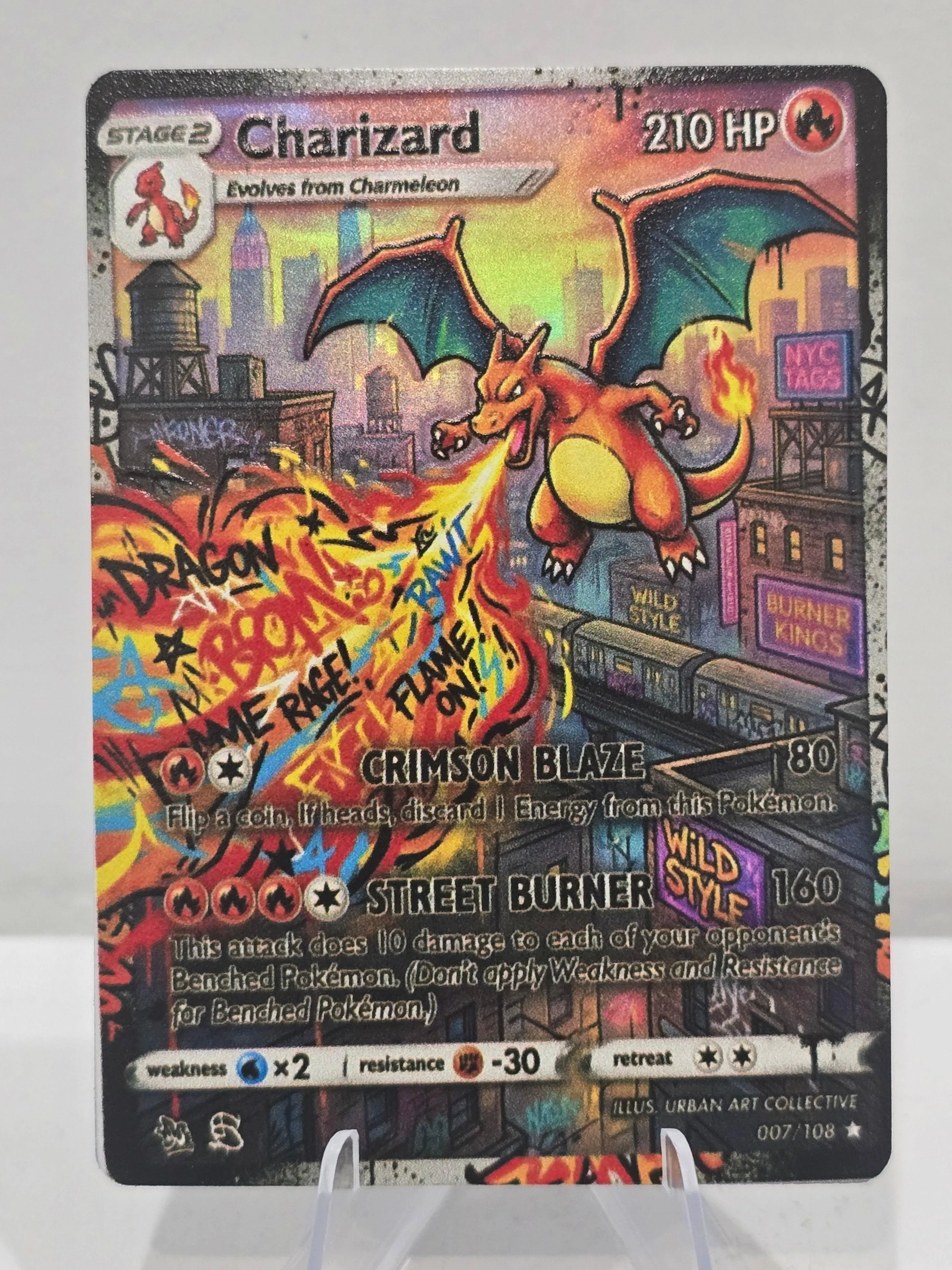 Charizard Fan Art Card — Graffiti Street-Art Full Art (Unofficial, Non-TCG)
