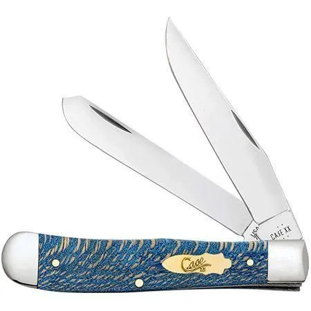 Case 63730 XX Knives Trapper Smooth Blue Sycamore Wood 63730 Stainless Pocket Knife