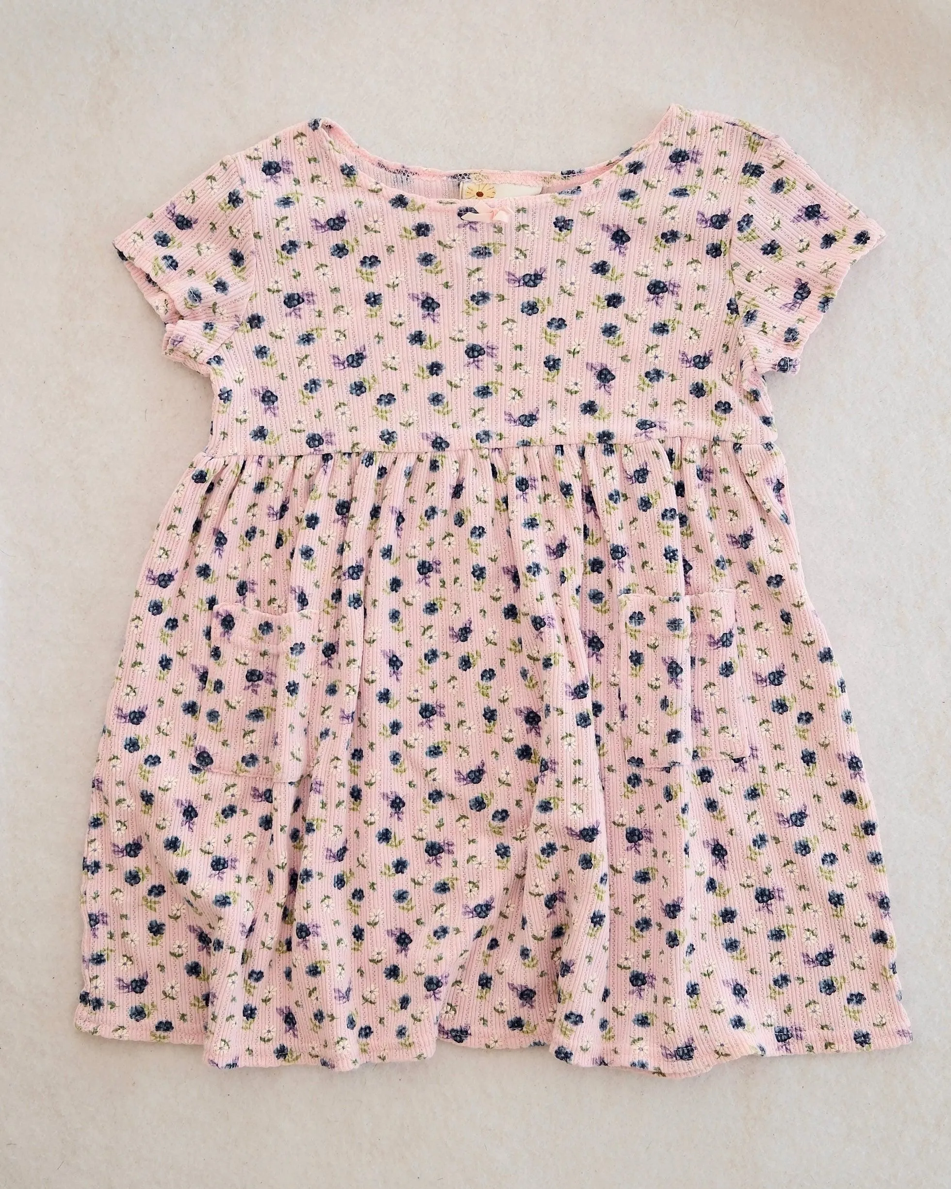 Vintage Swat Floral Pointelle Dress: 5T+