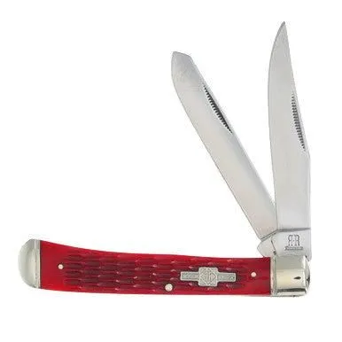 Rough Ryder Trapper Red Jigged Bone Premium Traditional Folder