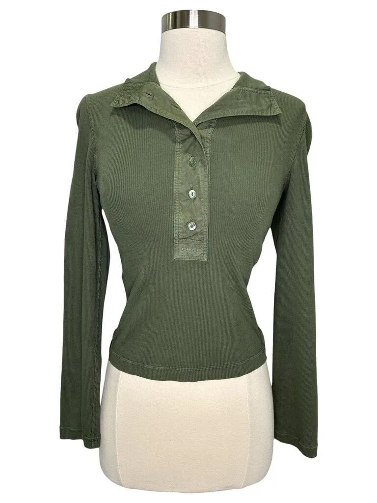Cotton Rib Long-Sleeve T-Shirt