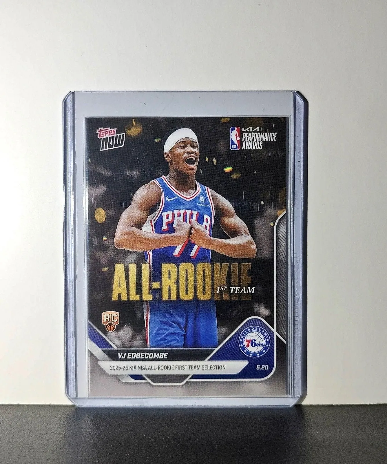 VJ Edgecombe Rookie 2025-26 Topps Now NBA All-Rookie 1st Team Philadelphia 76ers