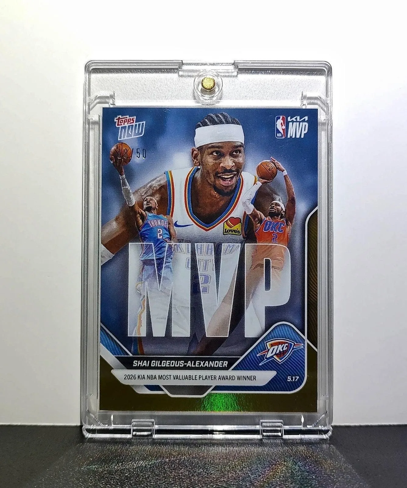 Shai Gilgeous-Alexander 2025-26 Topps MVPA Most Valuable Player 18/50 Gold Card