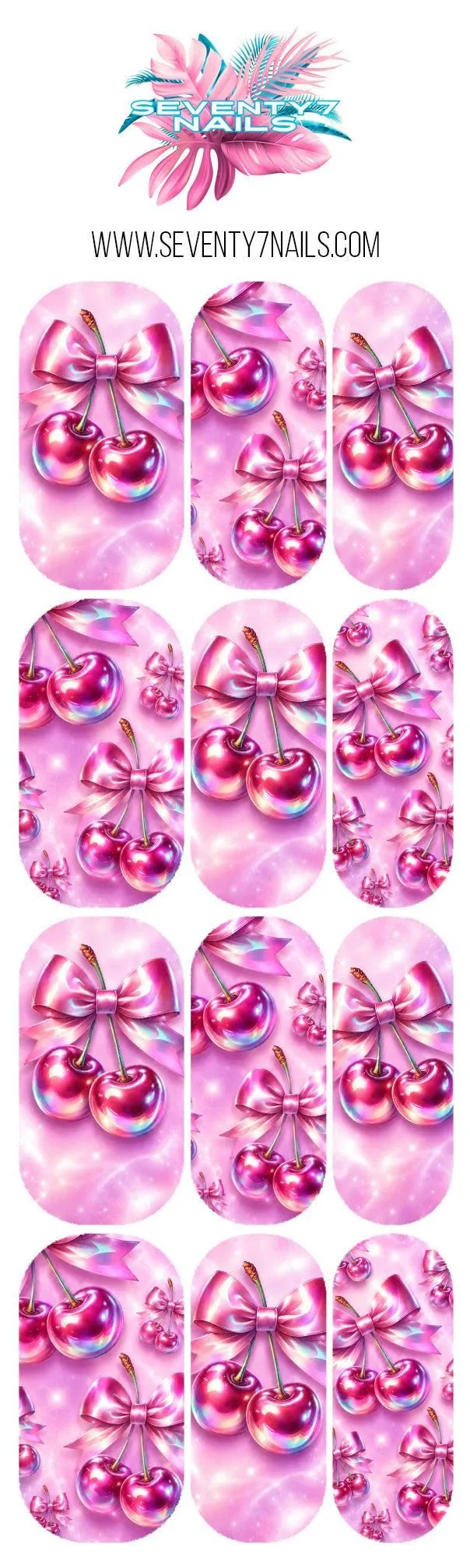 Assorted Nail Decals - Pink Cherry Pop