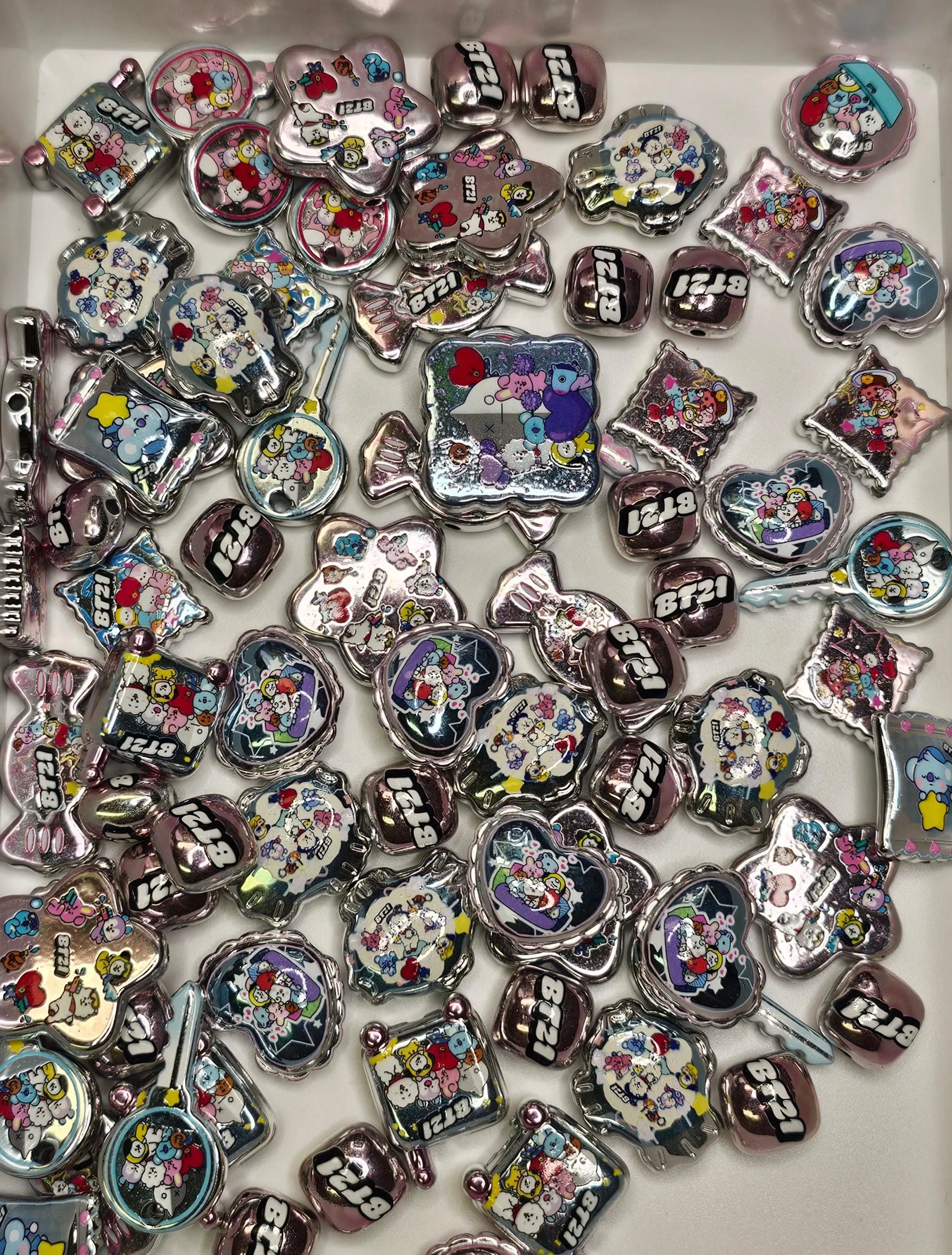 BT21 Character Silver Bead Mix