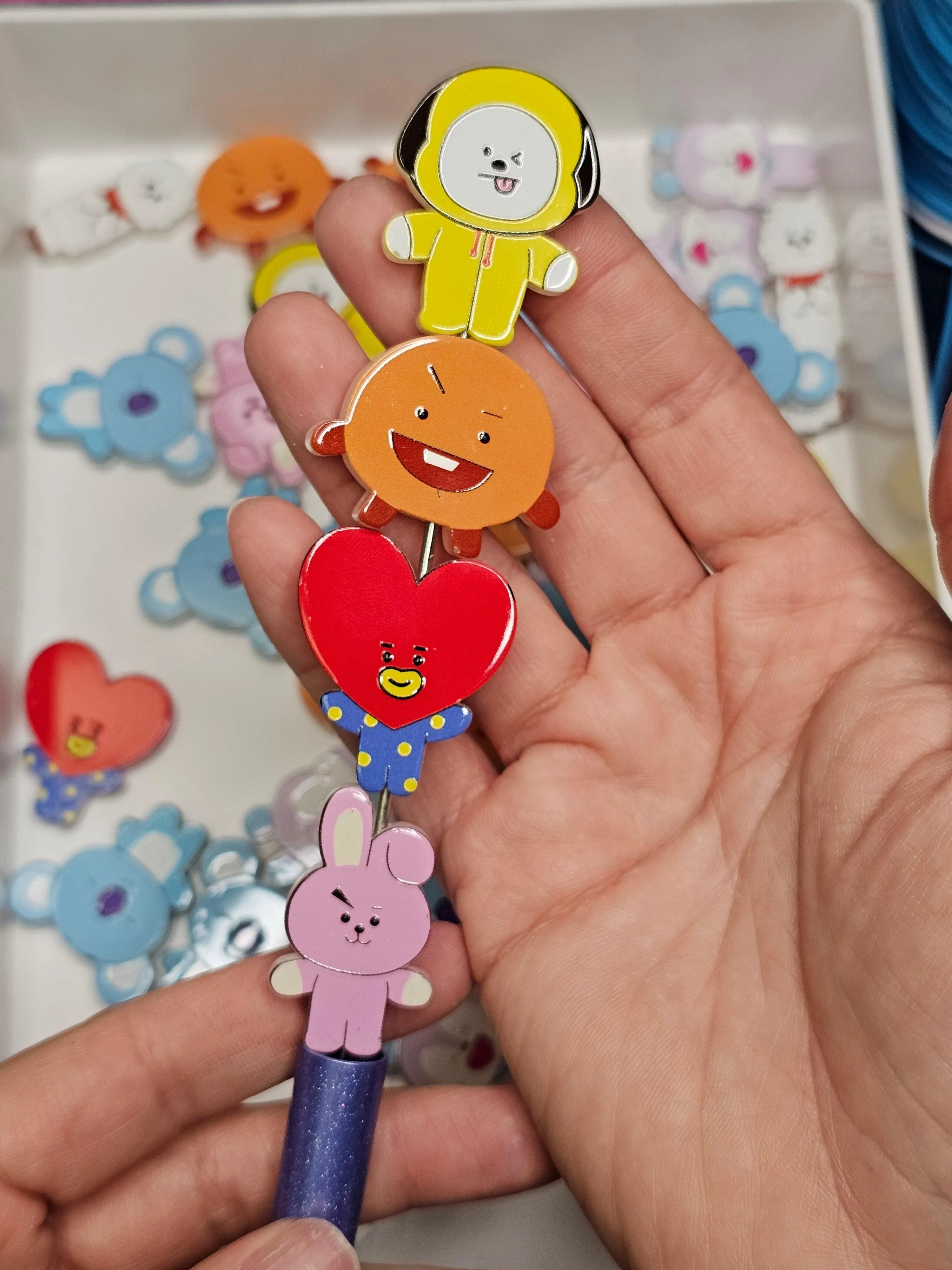 BT21 Character Acrylic Focal Beads Assorted Set of 7