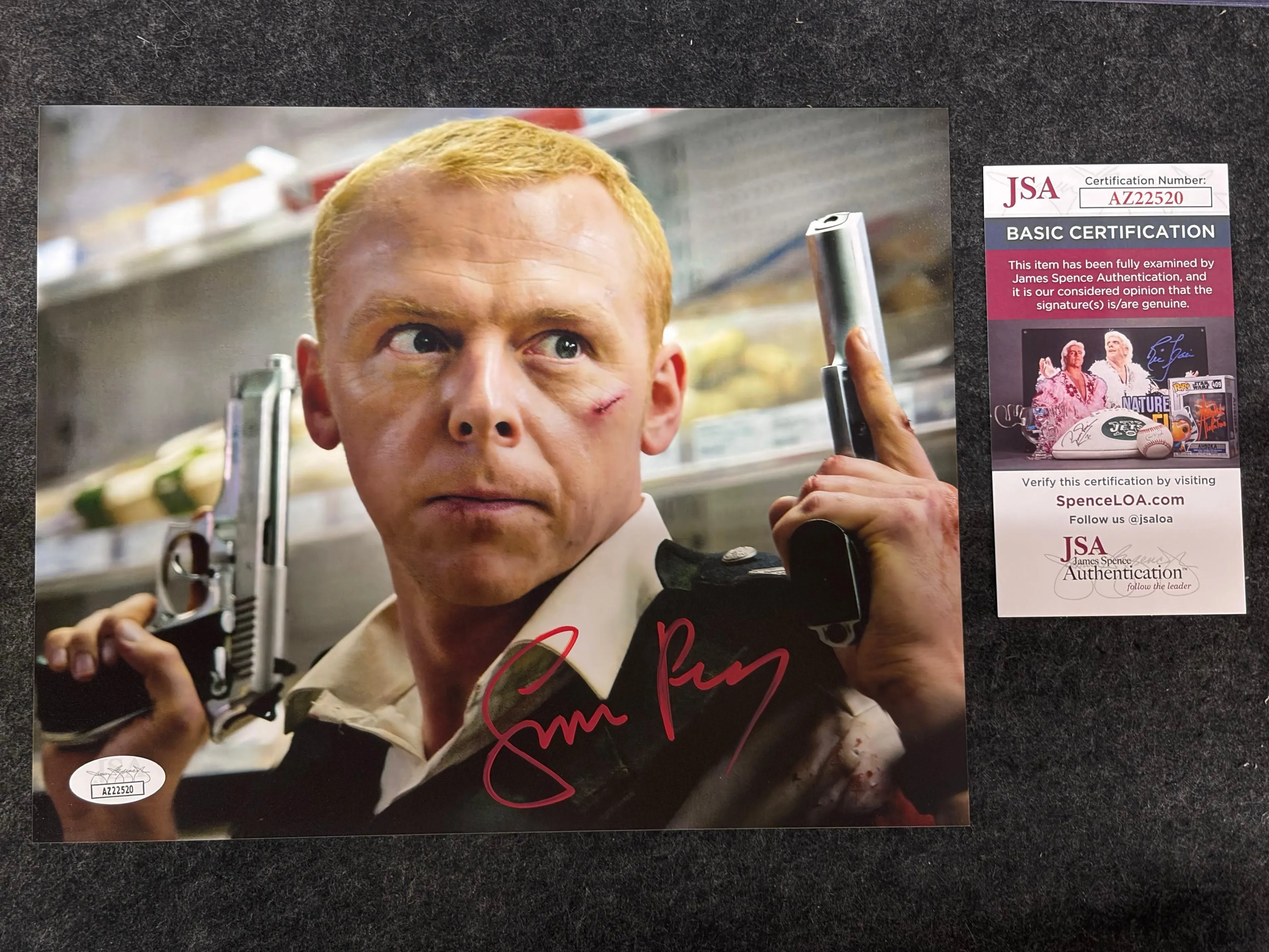 Simon Pegg Signed 8x10 Photo as Angel Hot Fuzz - JSA COA
