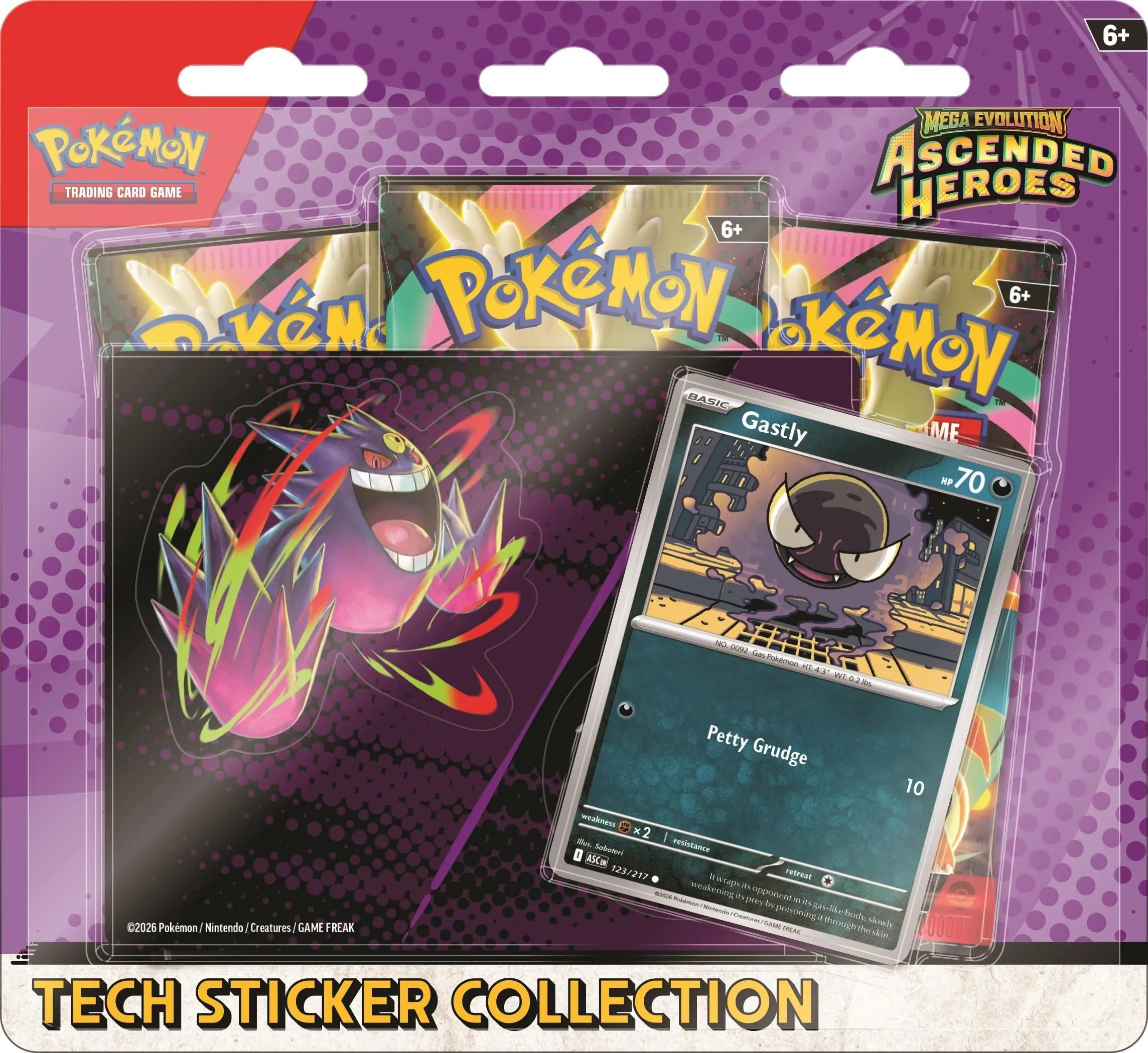 Pokémon TCG: Mega Evolution—Ascended Heroes Tech Sticker Collection Gastly