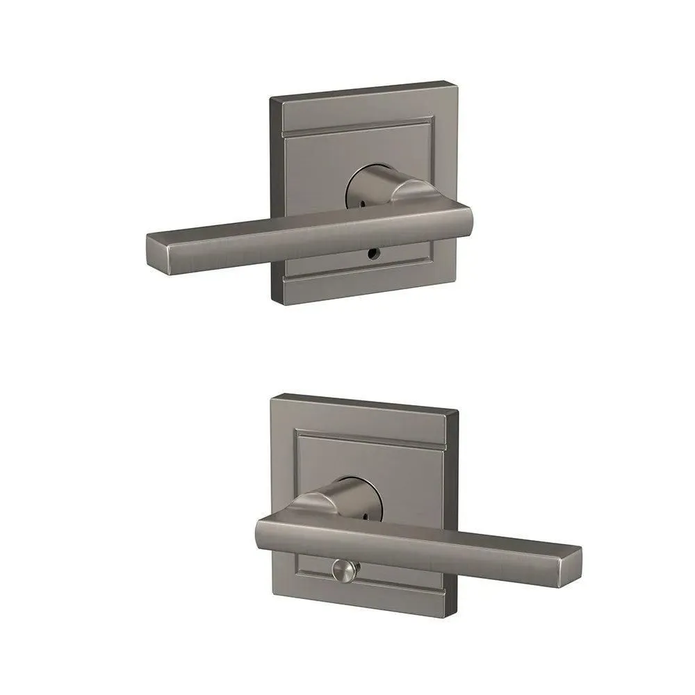 Schlage Custom Latitude- Upland Satin Nickel Universal Interior Bed/Bath Hall/Closet Combined Door Handle