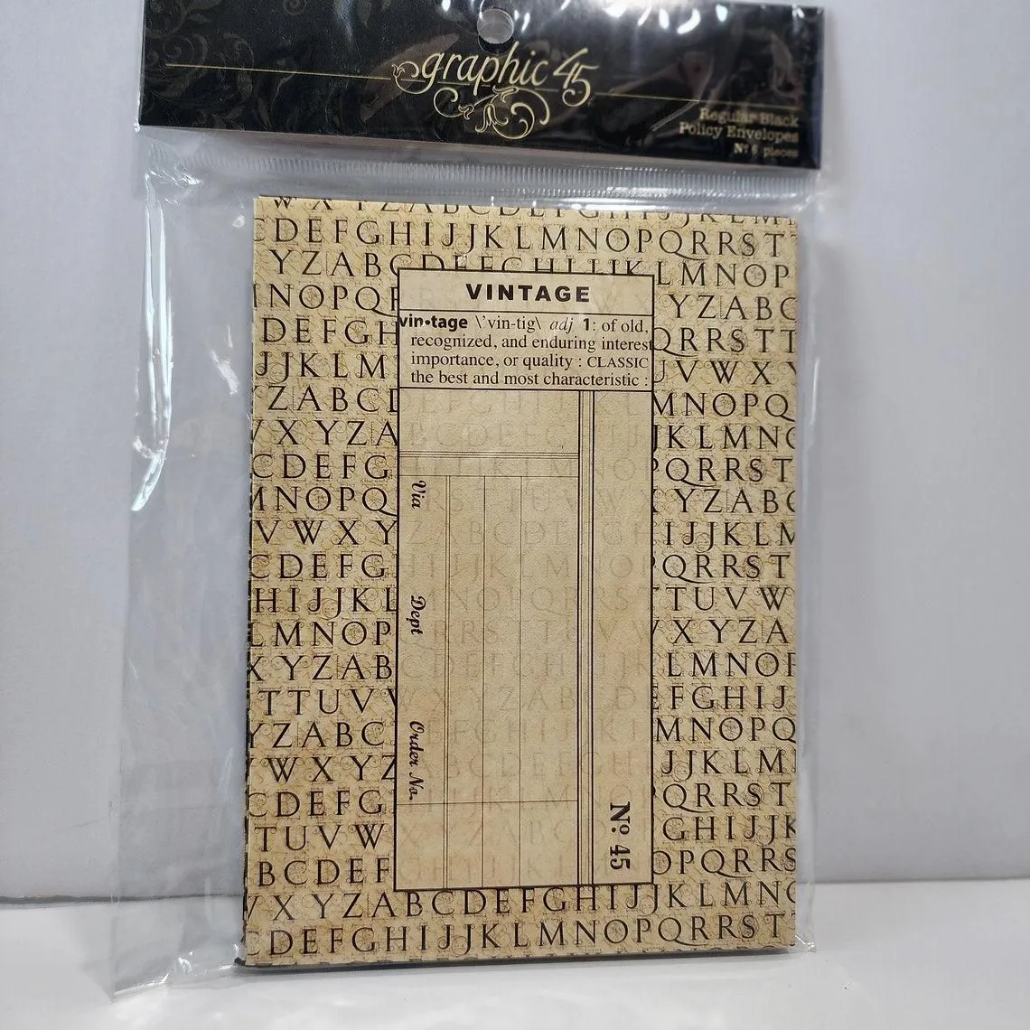 Graphic45 Regular Black Policy Envelopes