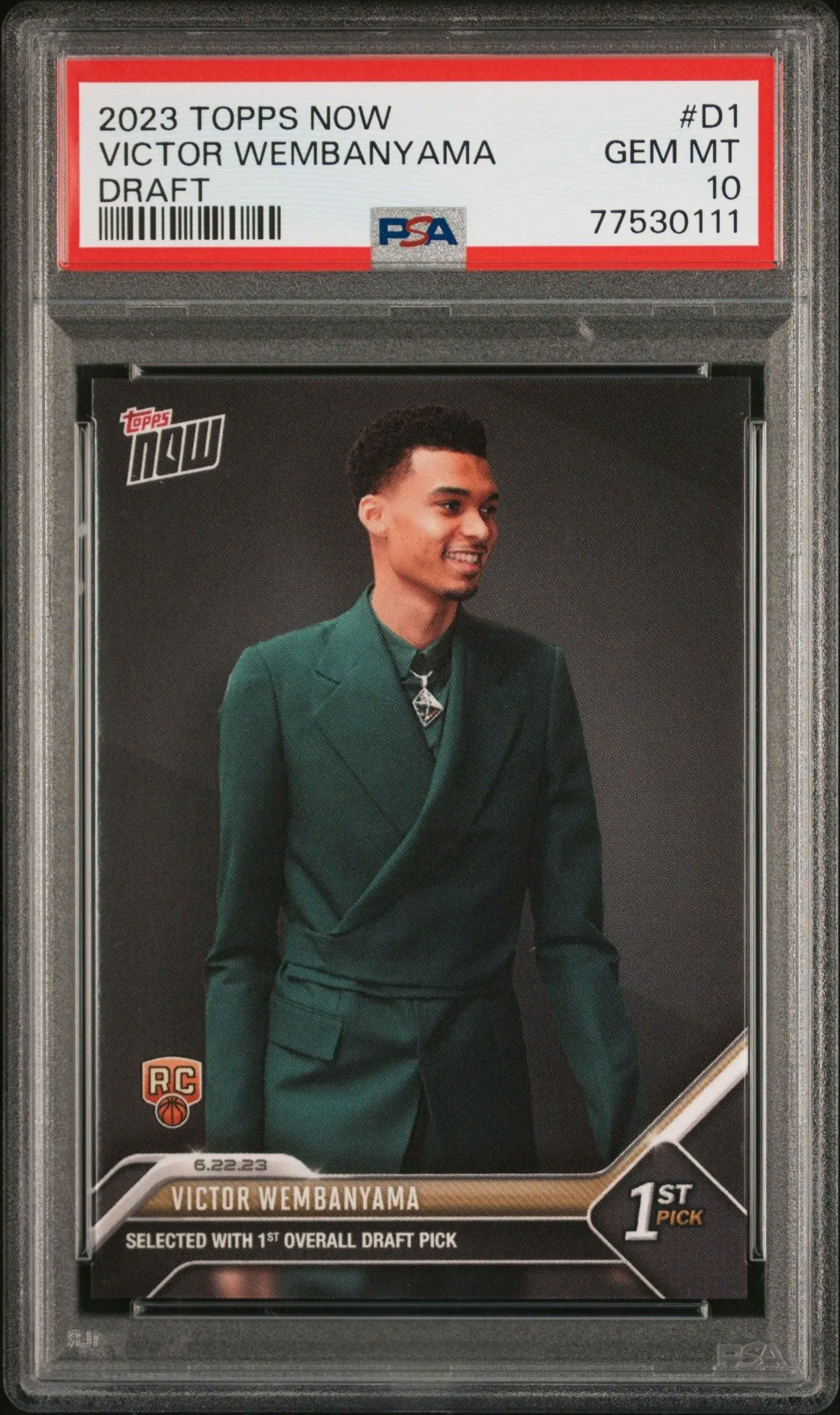 2023 Topps Now Draft #D1 Victor Wembanyama PSA 10