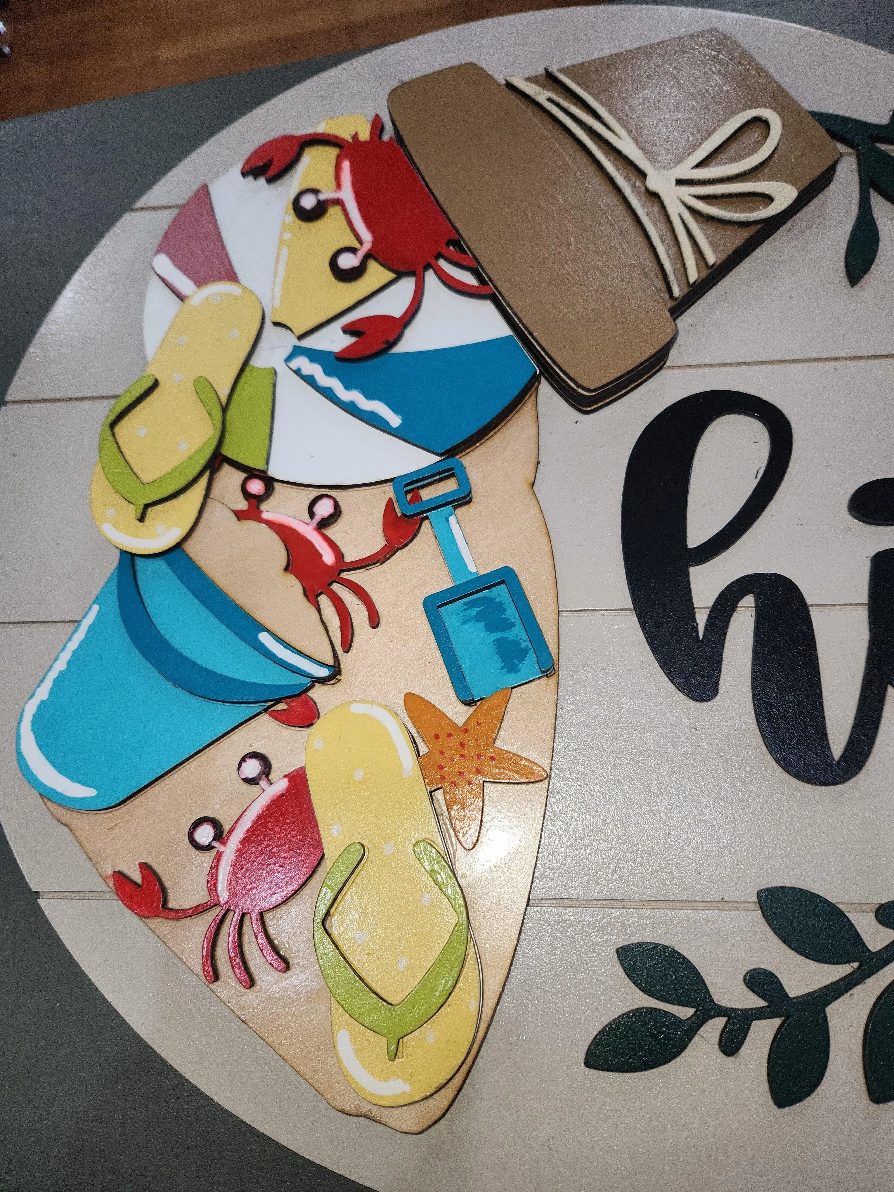 Beach Crab Summer Insert for Interchangeable Pot Spilling Door Sign *Sign Sold Seperately* dpi2