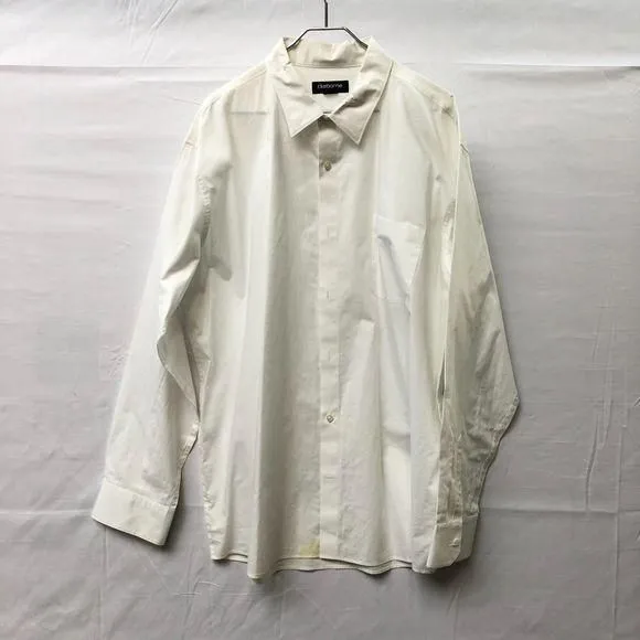 Product image for Claiborne 100% Cotton White Stretch Button Down Shirt 2XL Tall