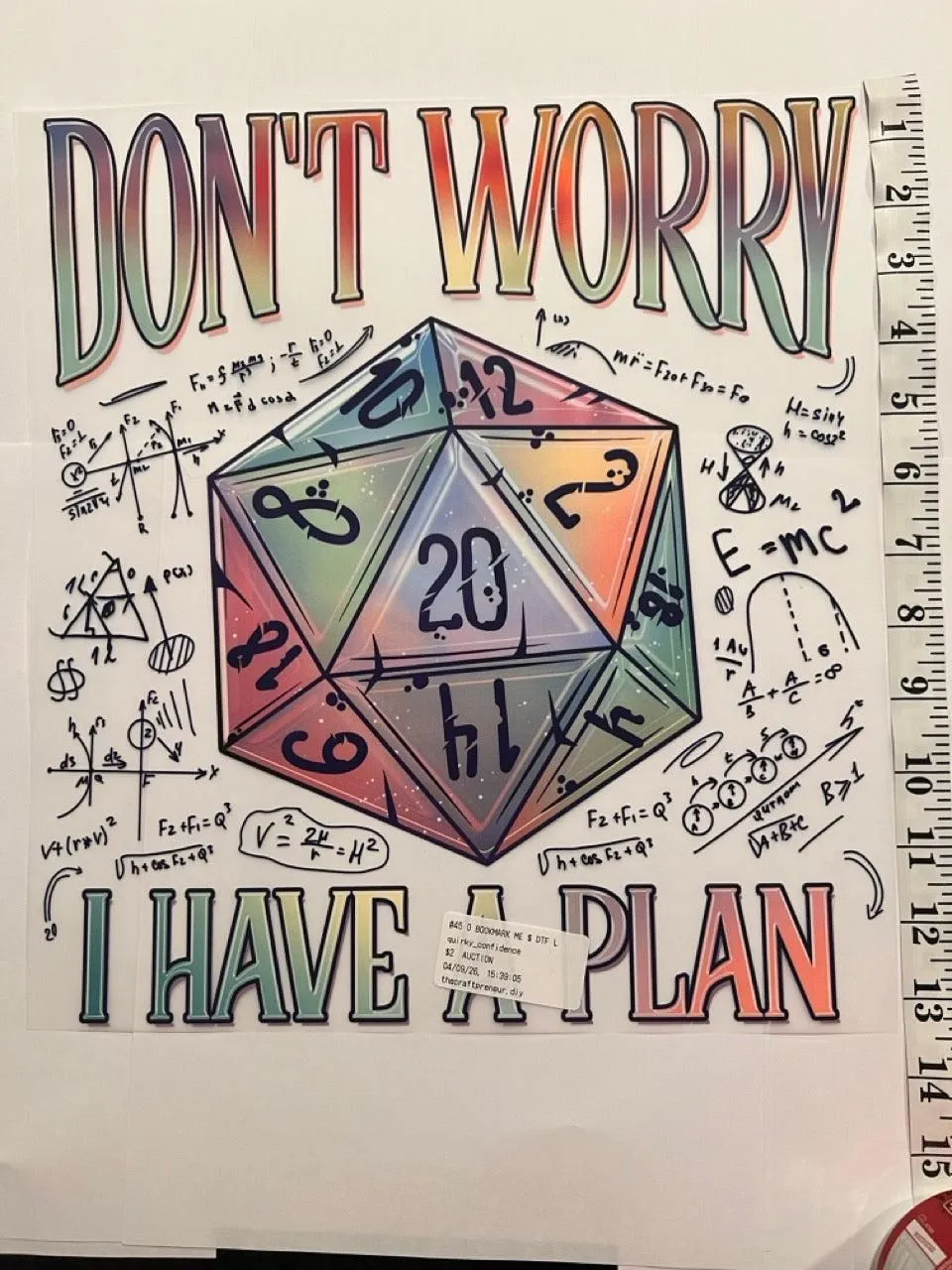 Choose Your Size Pressed Shirt  - DnD Don't Worry I have a Plan Purple/Rainbow