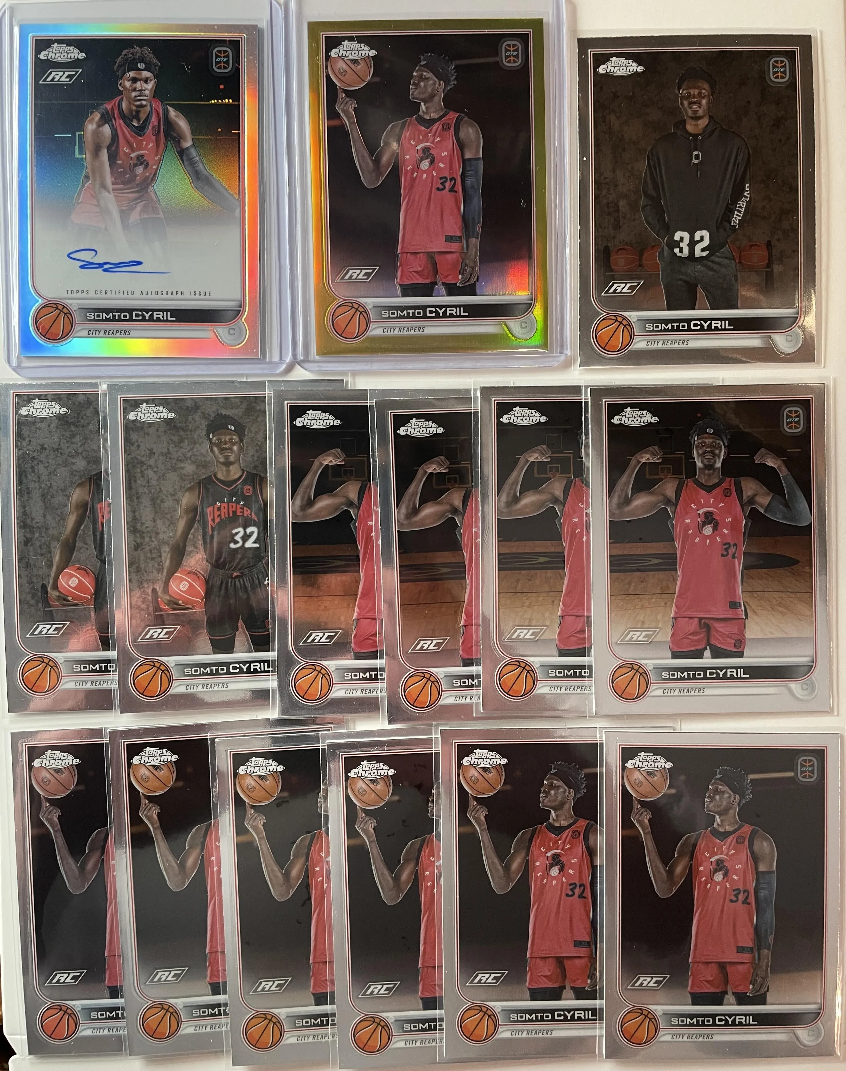 2022-23 Topps OTE Chrome Somto Cyril Auto + Gold Refractor /50 + Base Set (x13)