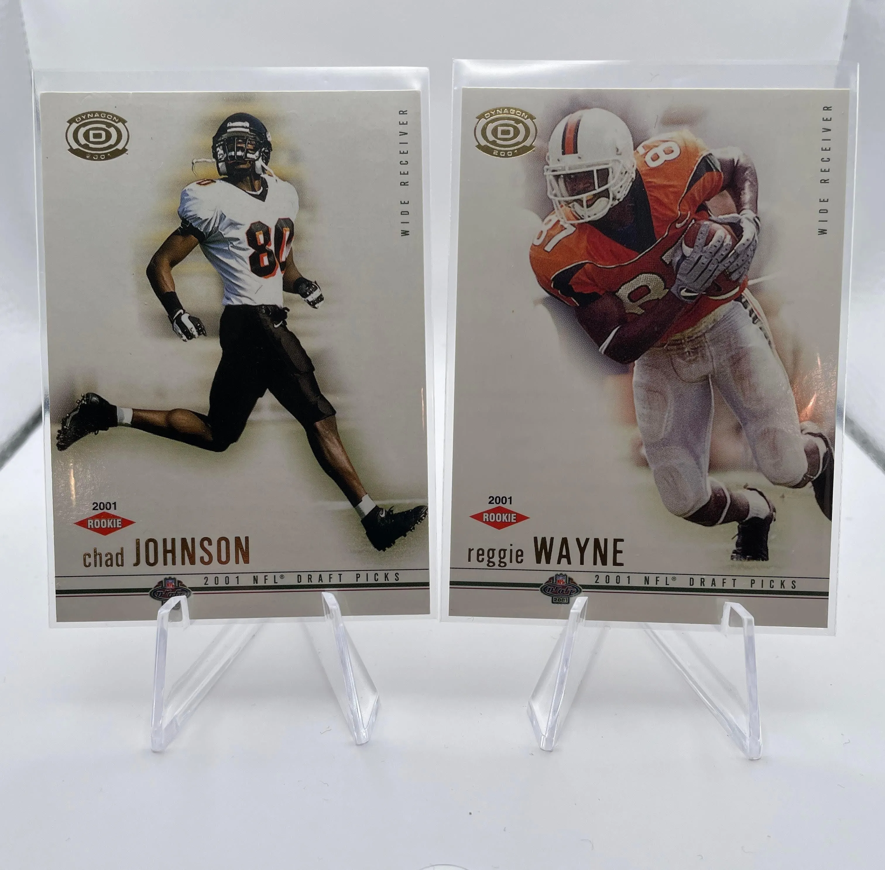 2001 Pacific Dynagon Chad Johnson #118 + Reggie Wayne #126 Rookie Set